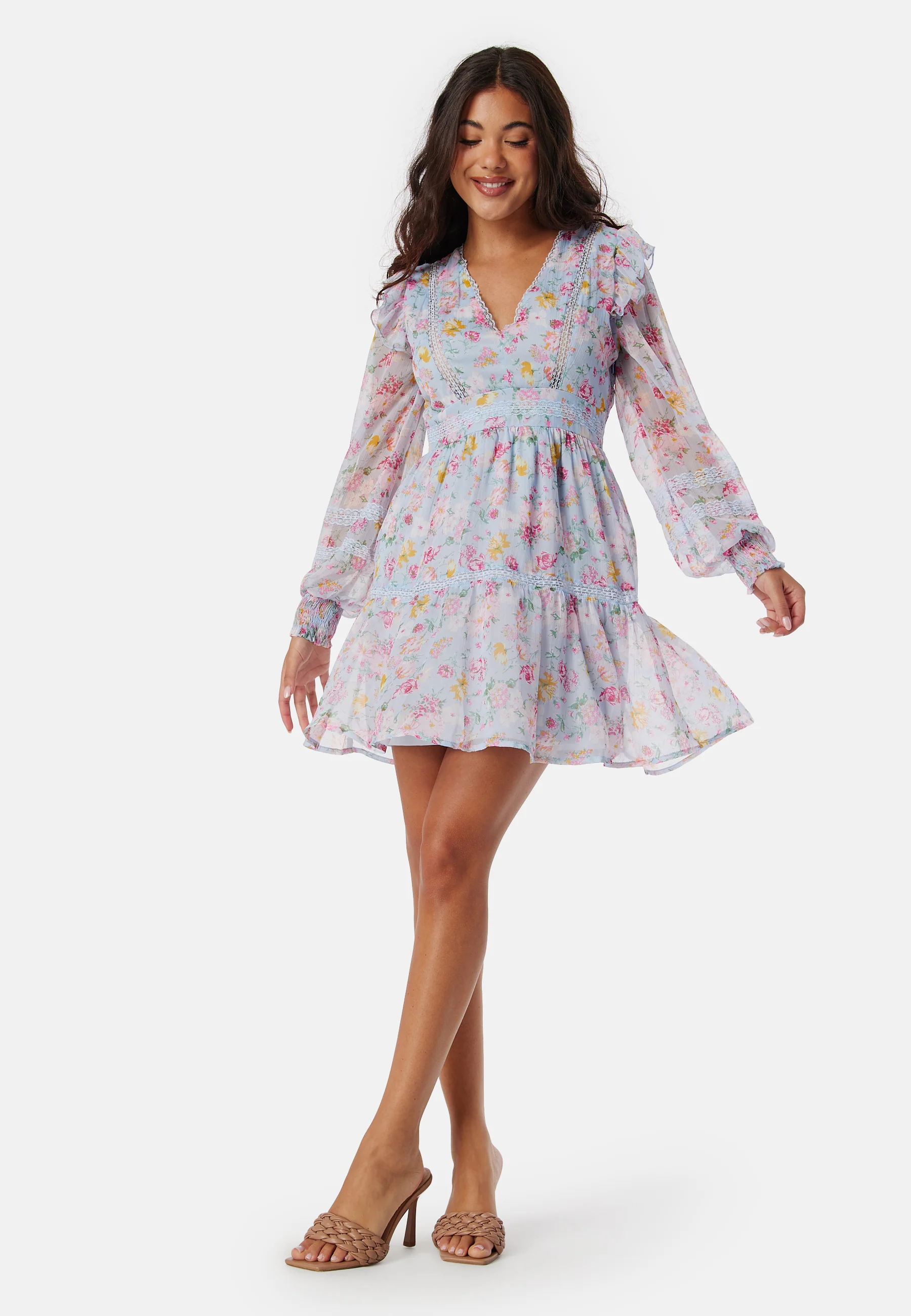 Viroman New V-neck L/S Short Dress - Image 3