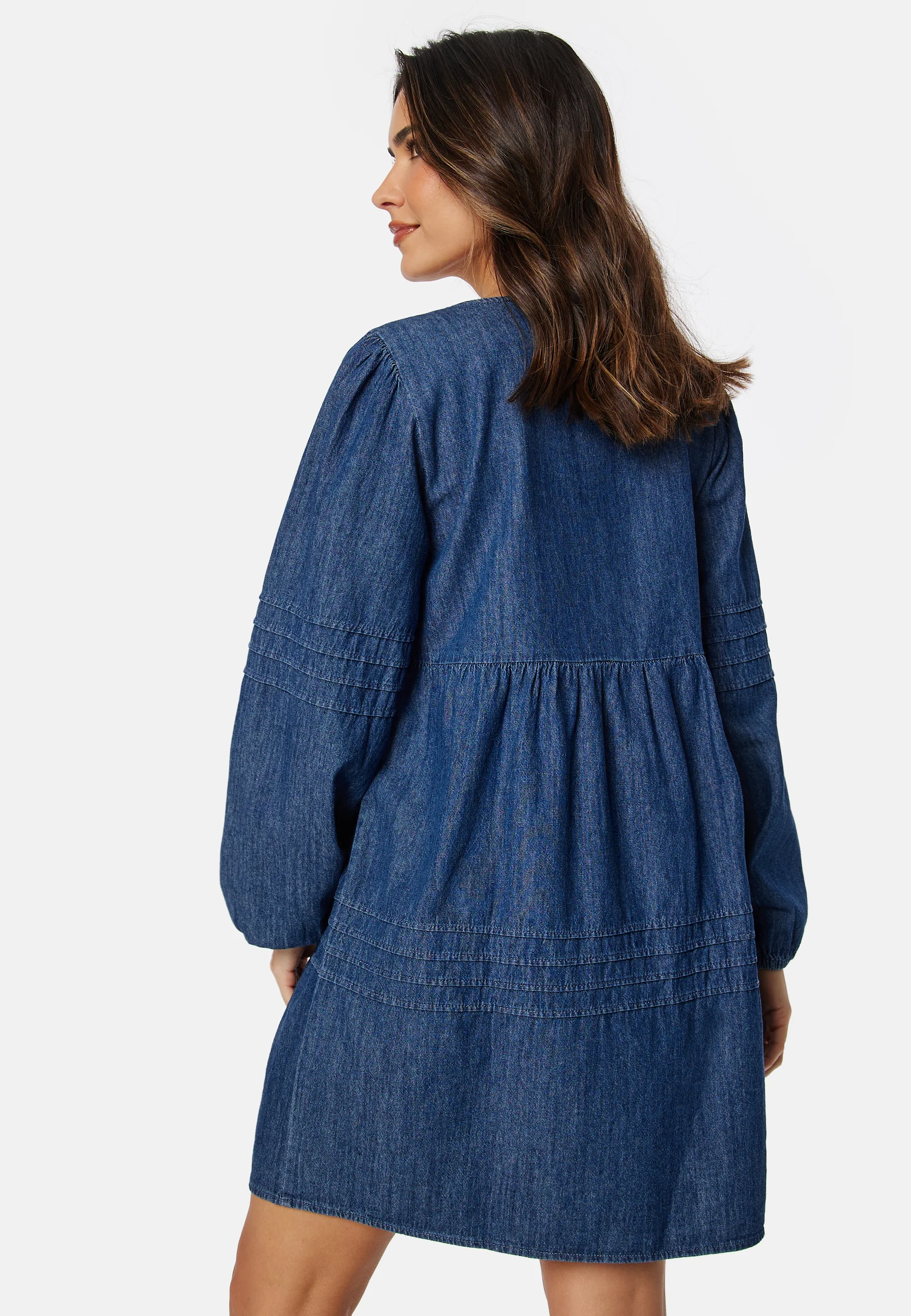 Virowie L/S V-Neck Denim Dress - Image 2
