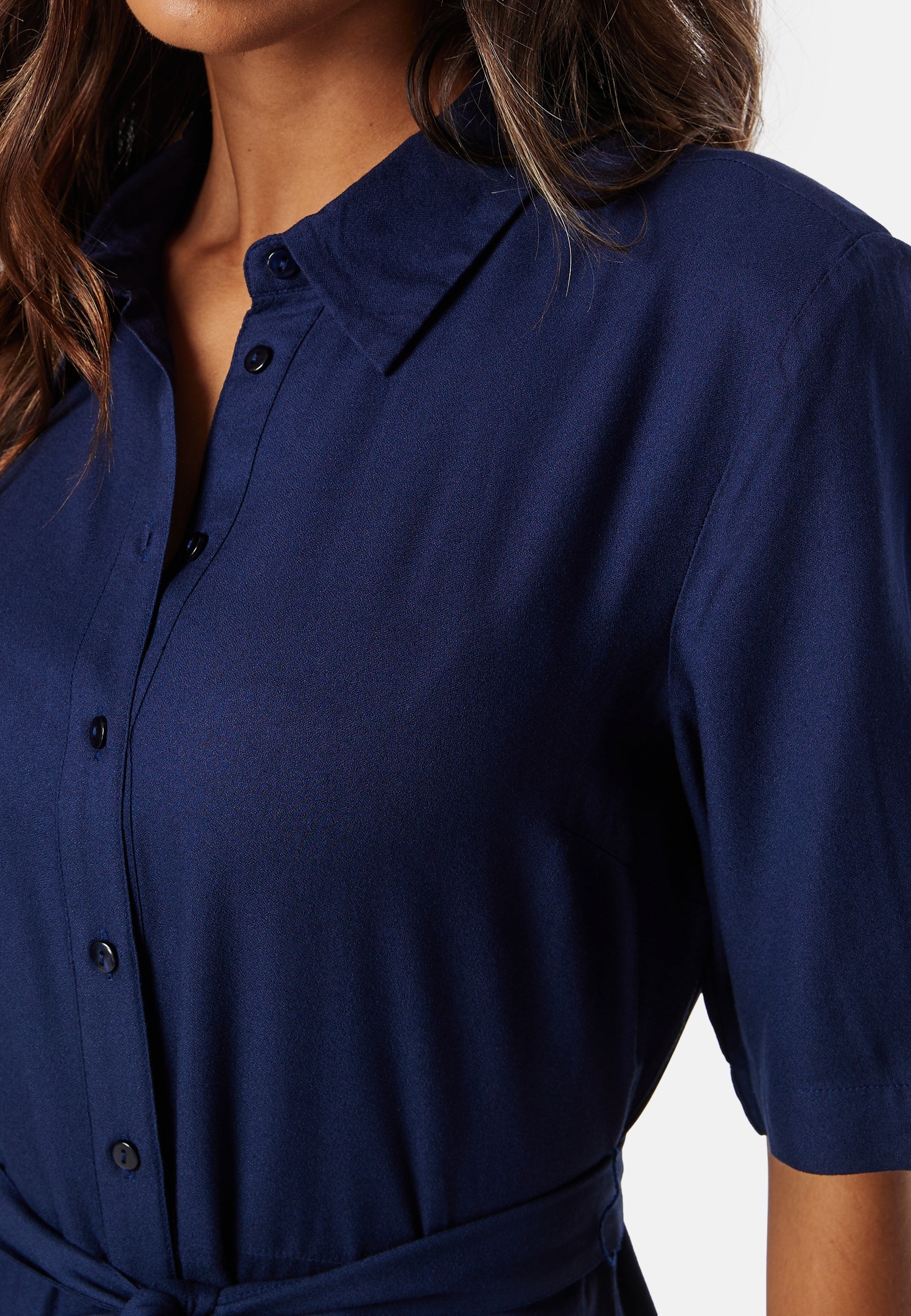 Viscose Belted Shirt Dress - Image 4