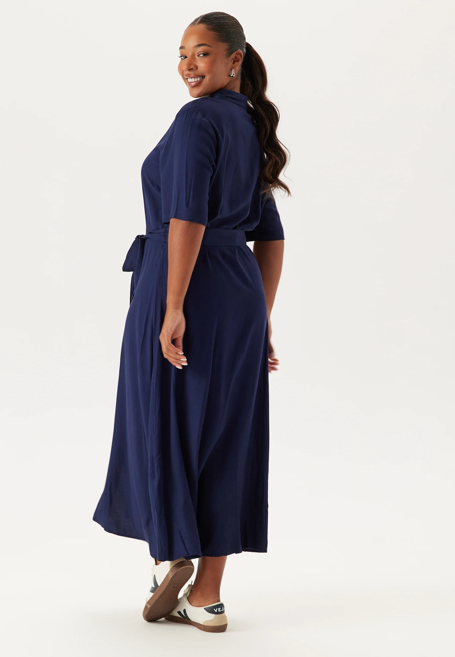 Viscose Belted Shirt Dress - Image 7