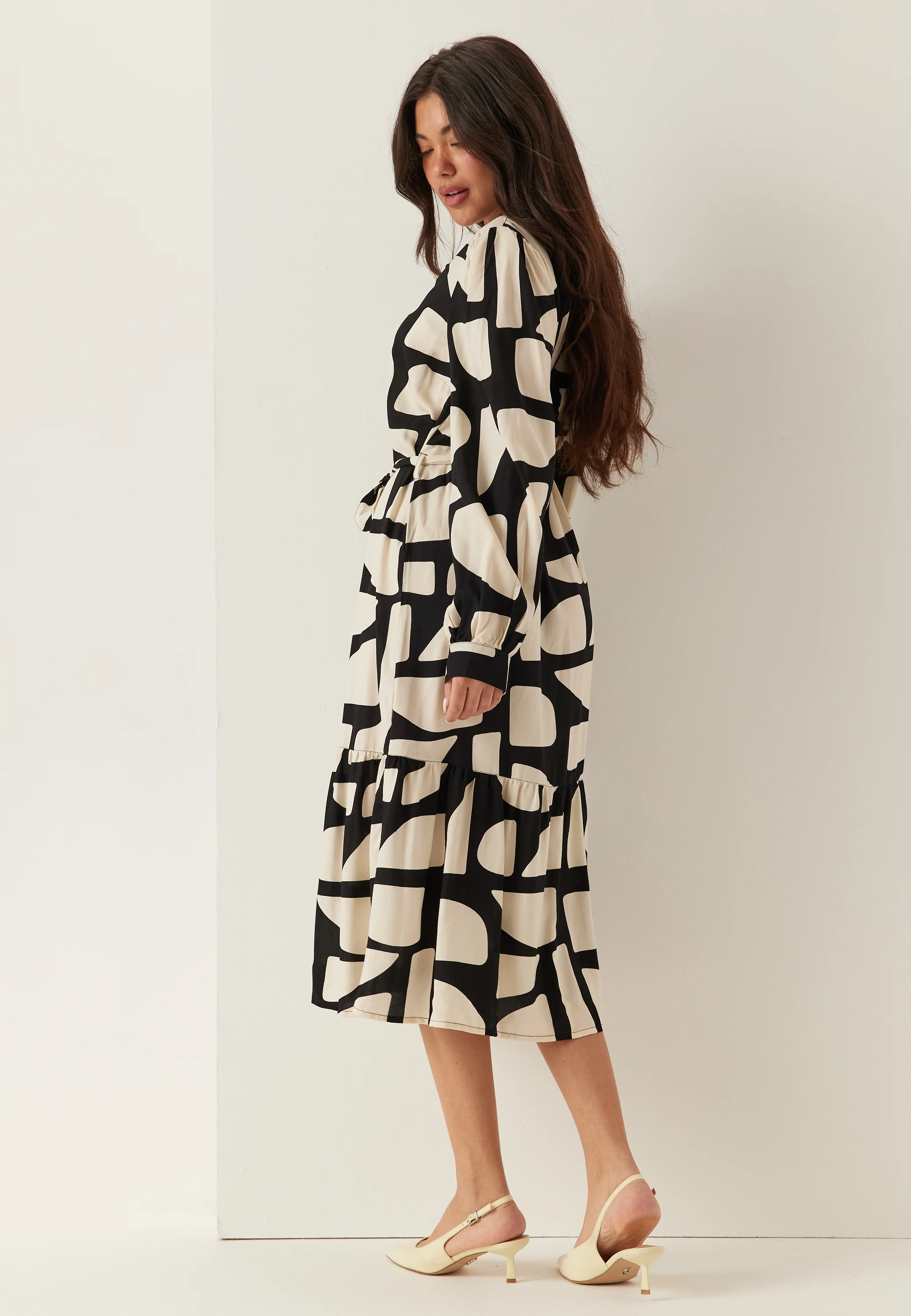 Viscose Flounce Shirt Dress - Image 2