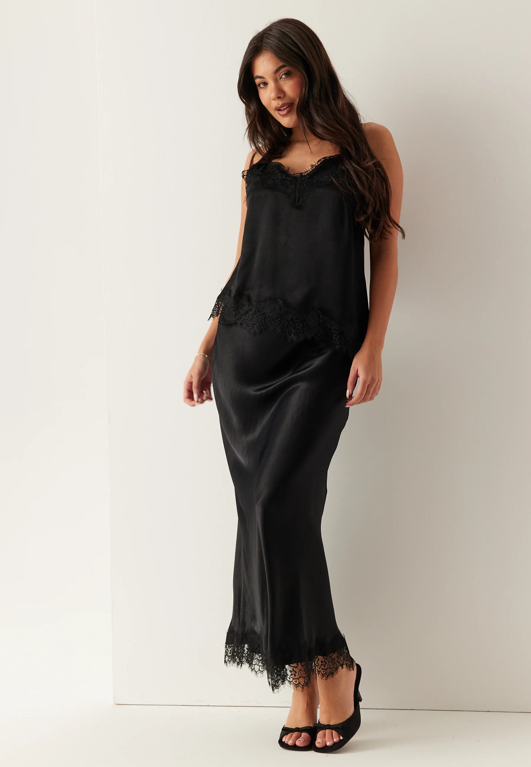 Viscose Satin Lace Skirt - Image 4