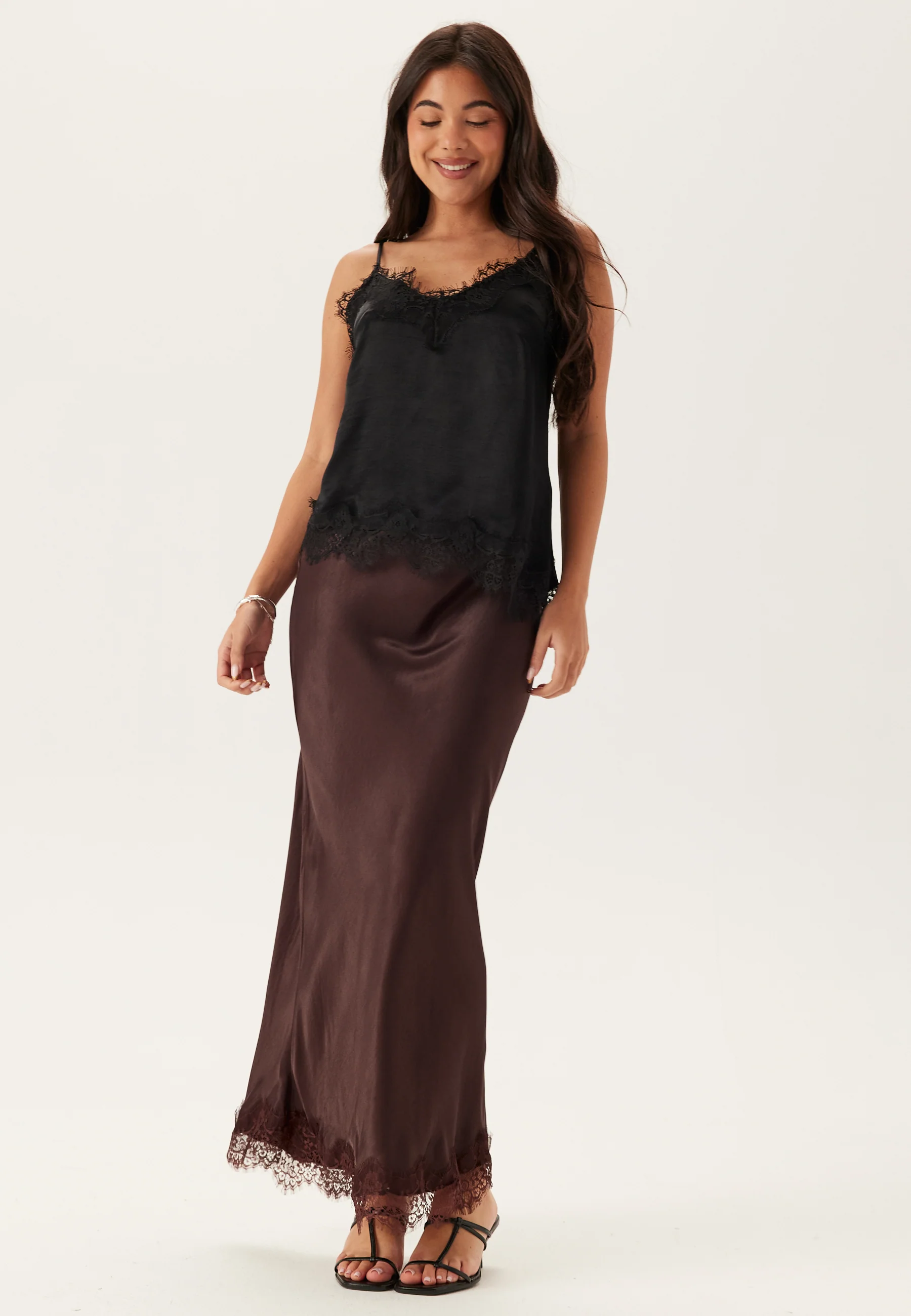Viscose Satin Lace Skirt - Image 3