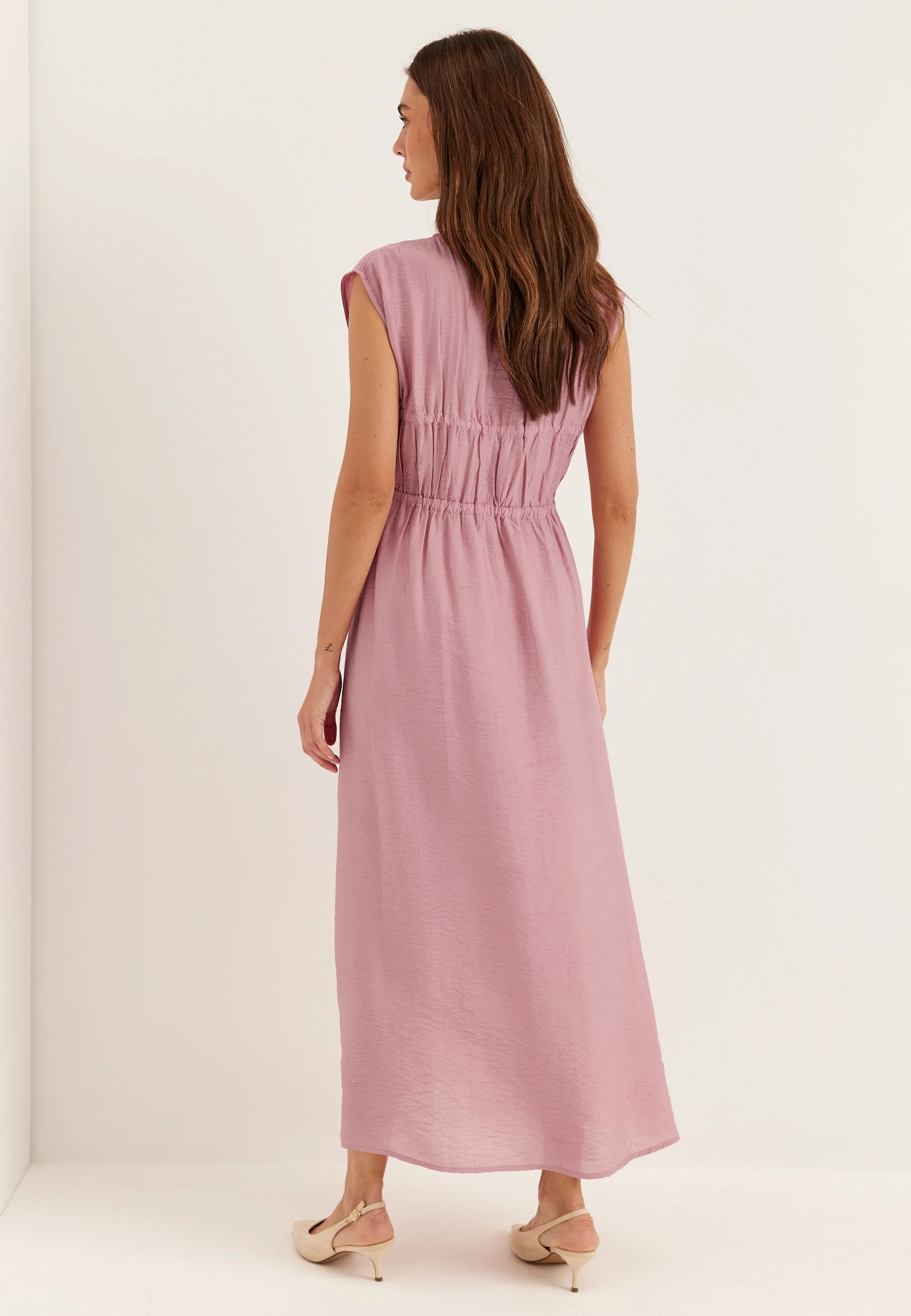 Viscose Tie Detail Dress - Image 3