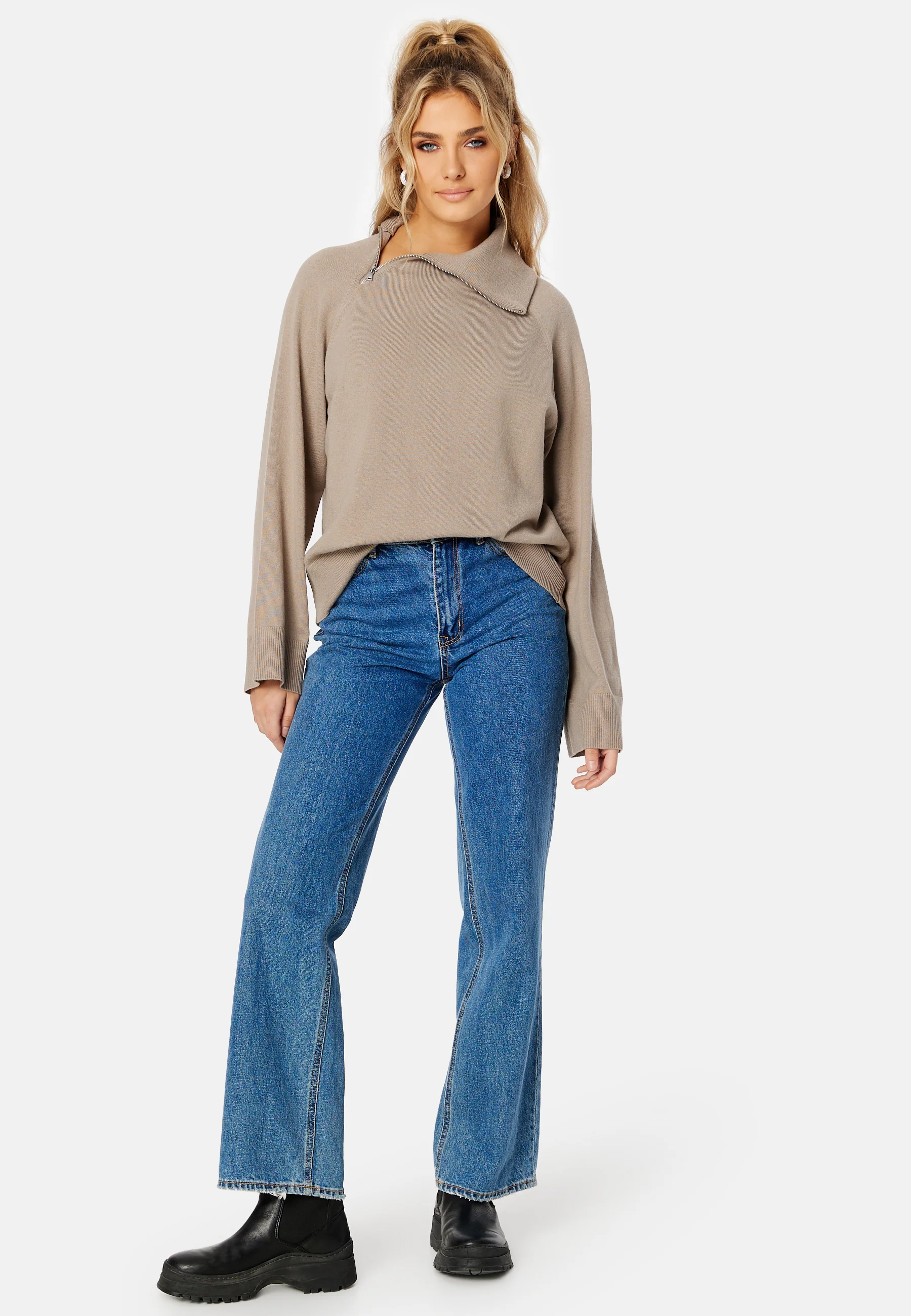 Vivian High Neck Half Zip Knit - Image 2