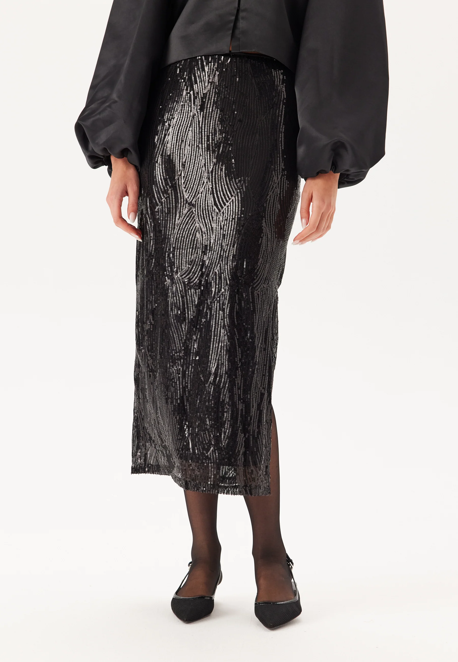 Vizikki Midi Sequin Skirt - Image 2
