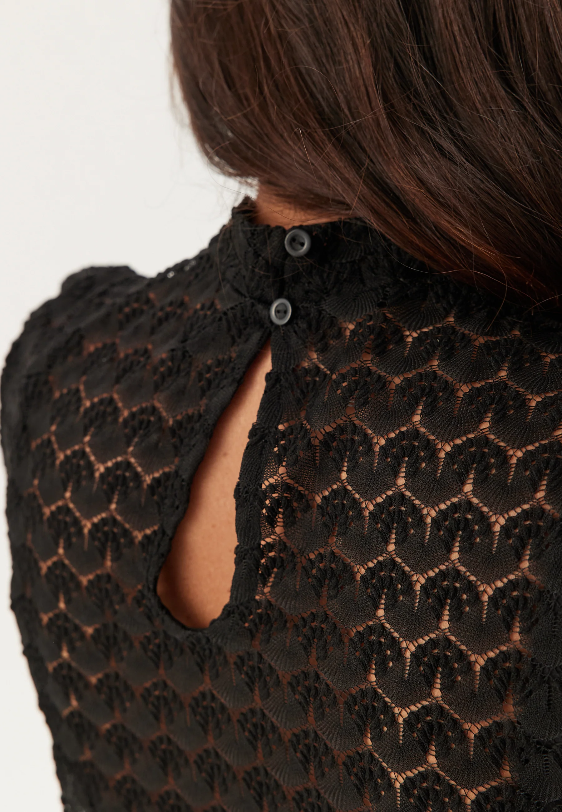 Vmbecca Ls High Neck Lace Top - Image 4