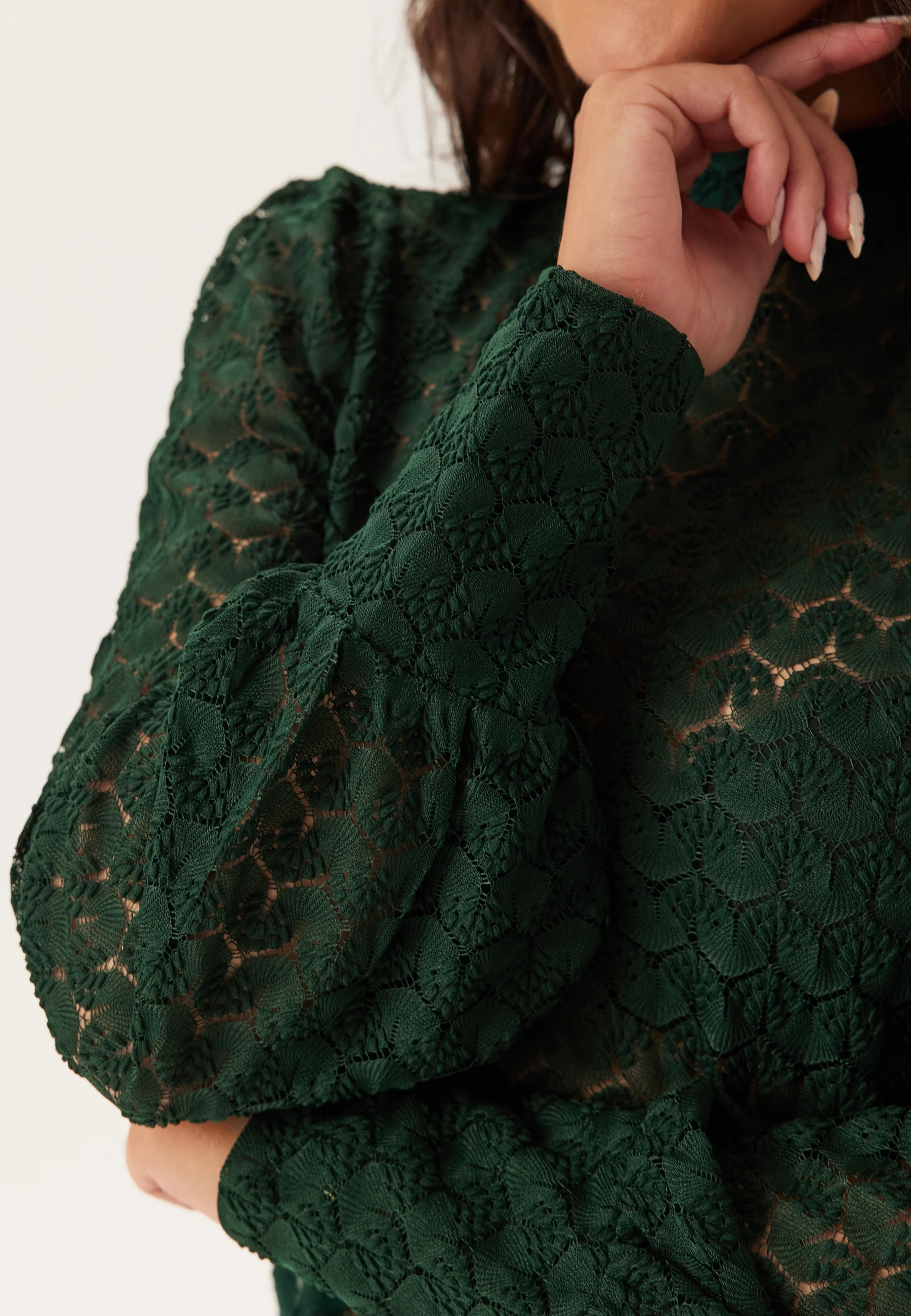 Vmbecca Ls High Neck Lace Top - Image 4