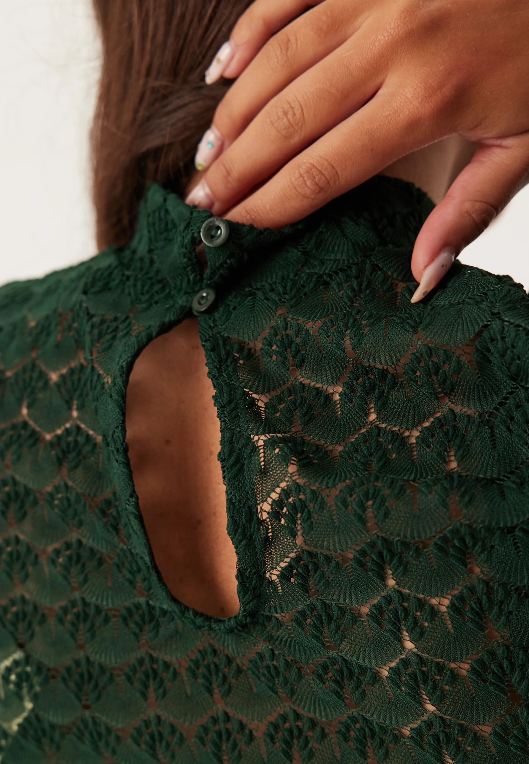 Vmbecca Ls High Neck Lace Top - Image 5