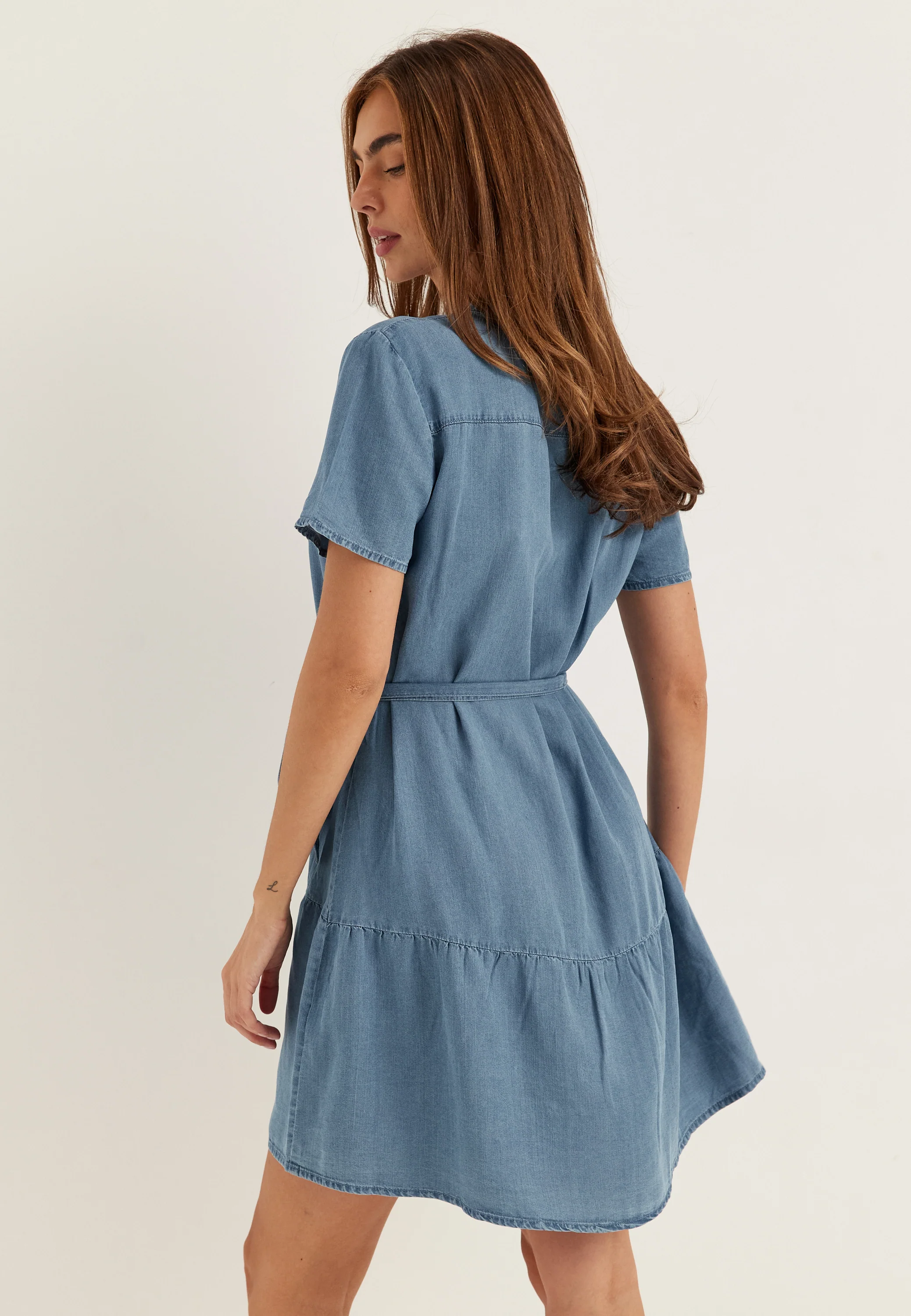 Vmfleur Ss Short Belt Tencel Dress - Image 2