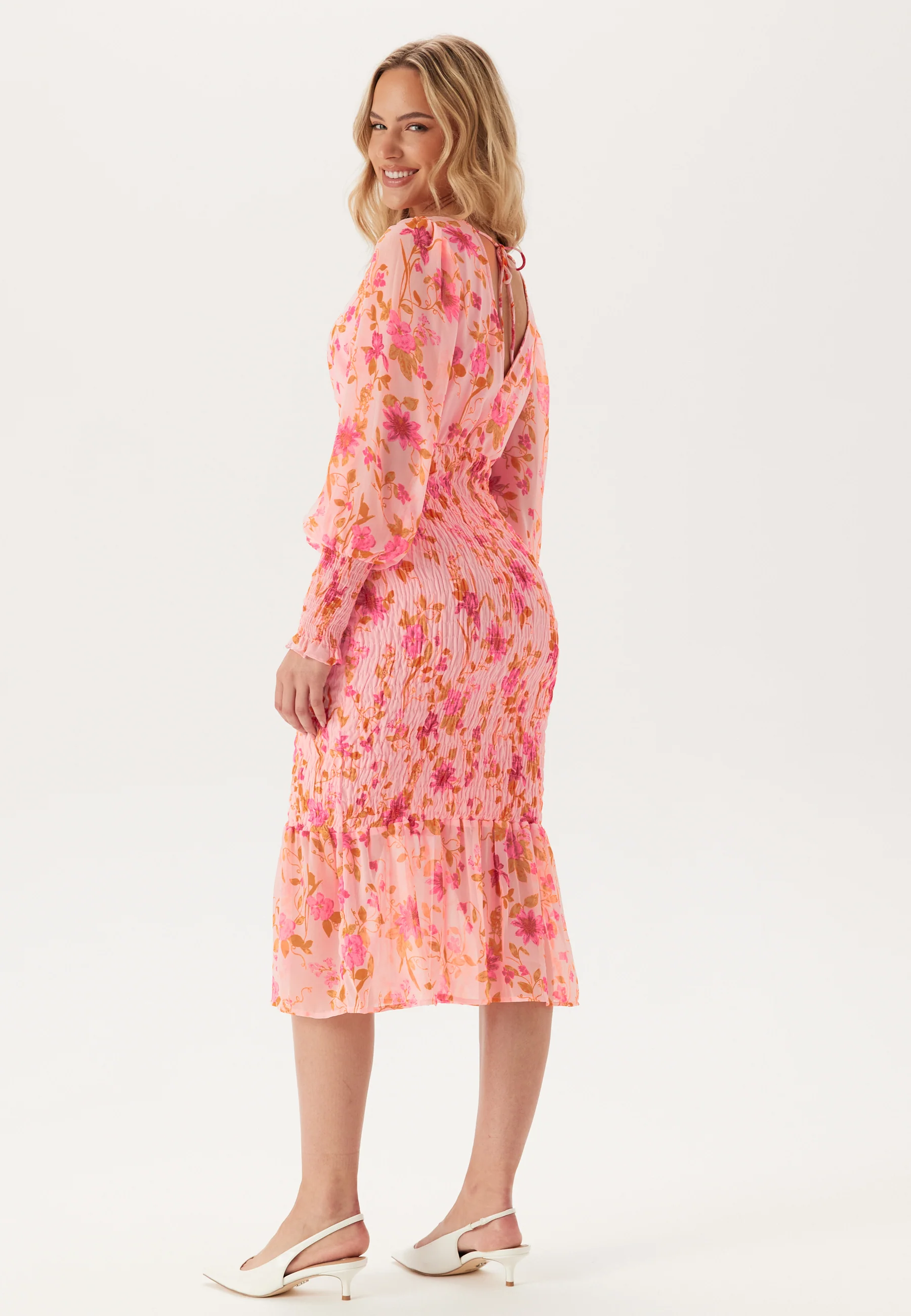 Vmflora Ls V-neck Calf Dress - Image 2