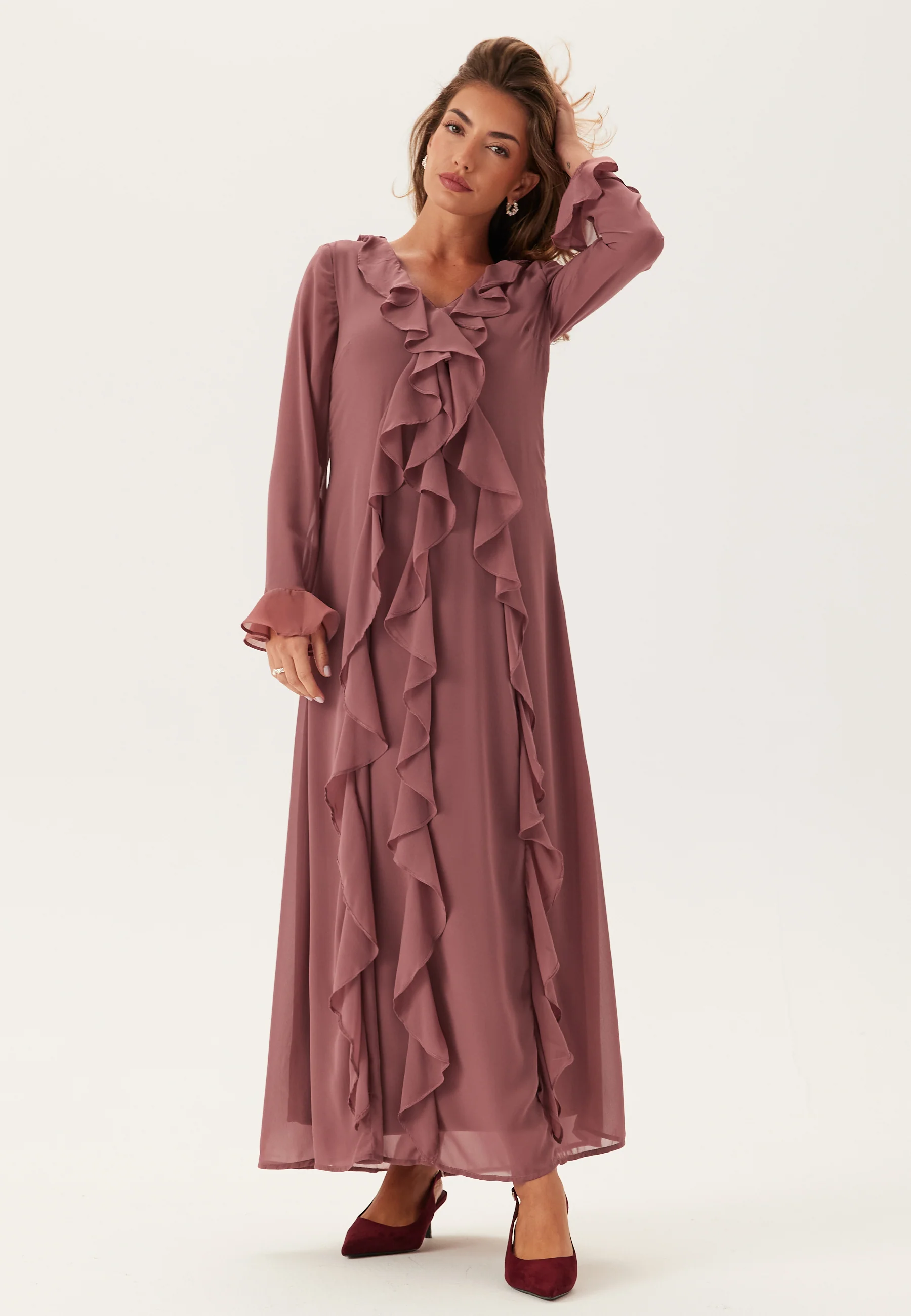 Vmholly Ls Flounce Ankle Dress