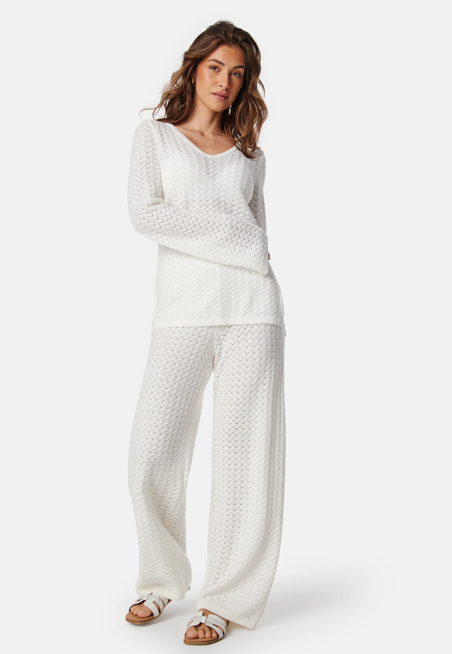 Vmiberia Ls V-neck Long Knit B - Image 3