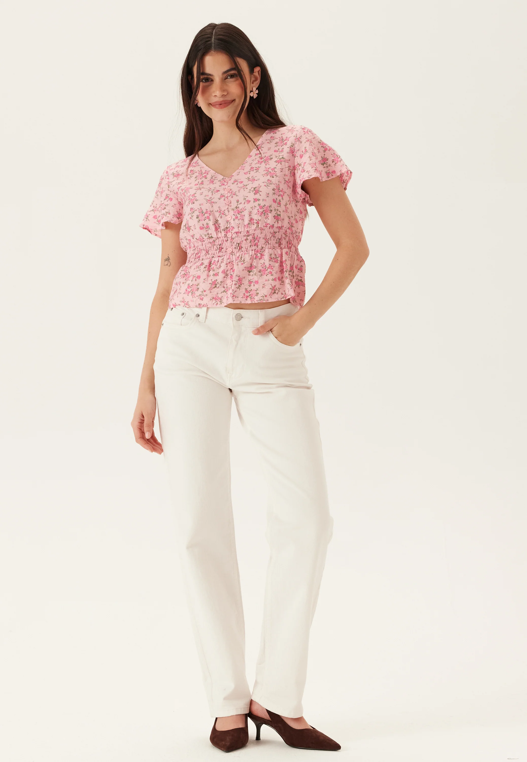 Vmjosie Ss V-neck Short Smock Top - Image 2