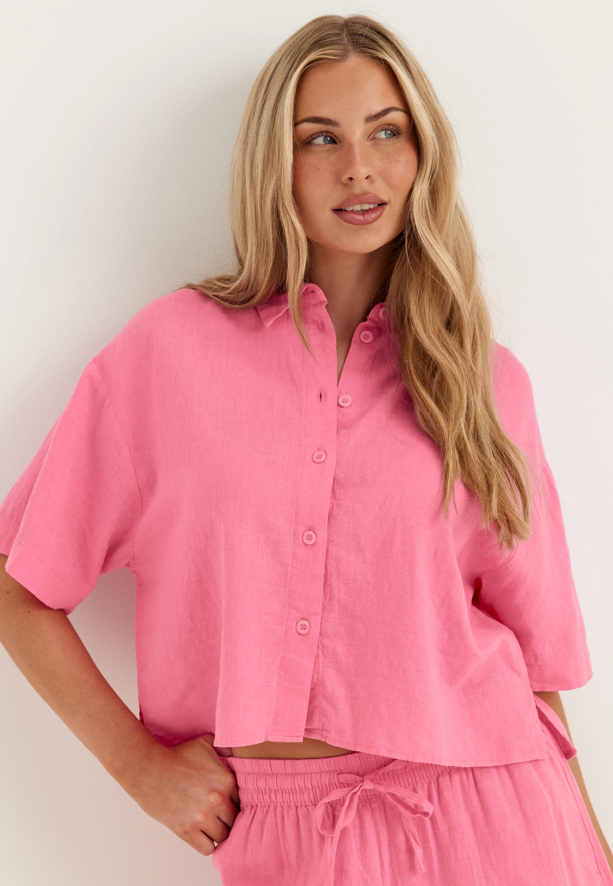 Vmlinn 2/4 SHORT SHIRT WVN NOOS
