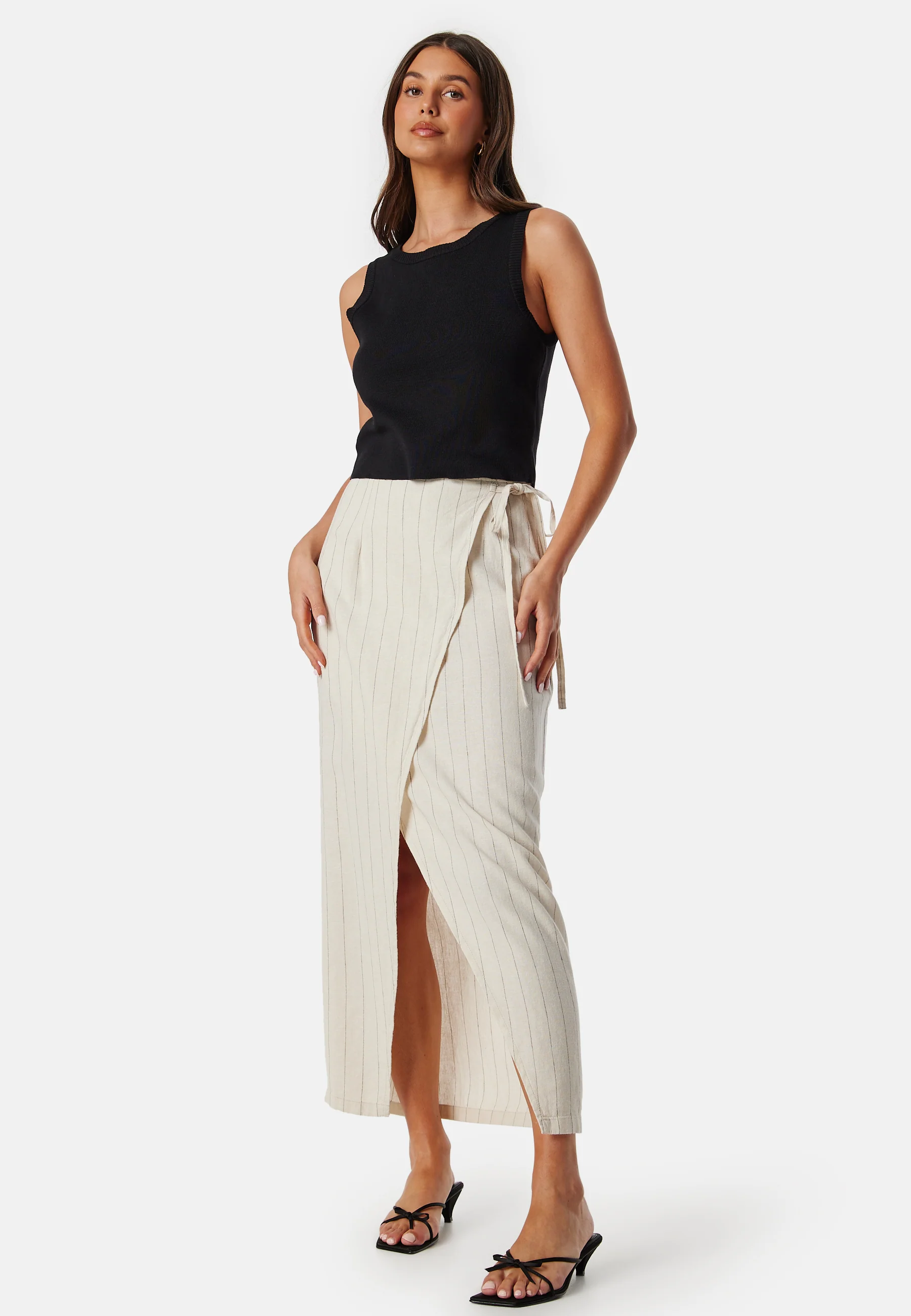 Vmmindy High Waist long wrap linen skirt - Image 3