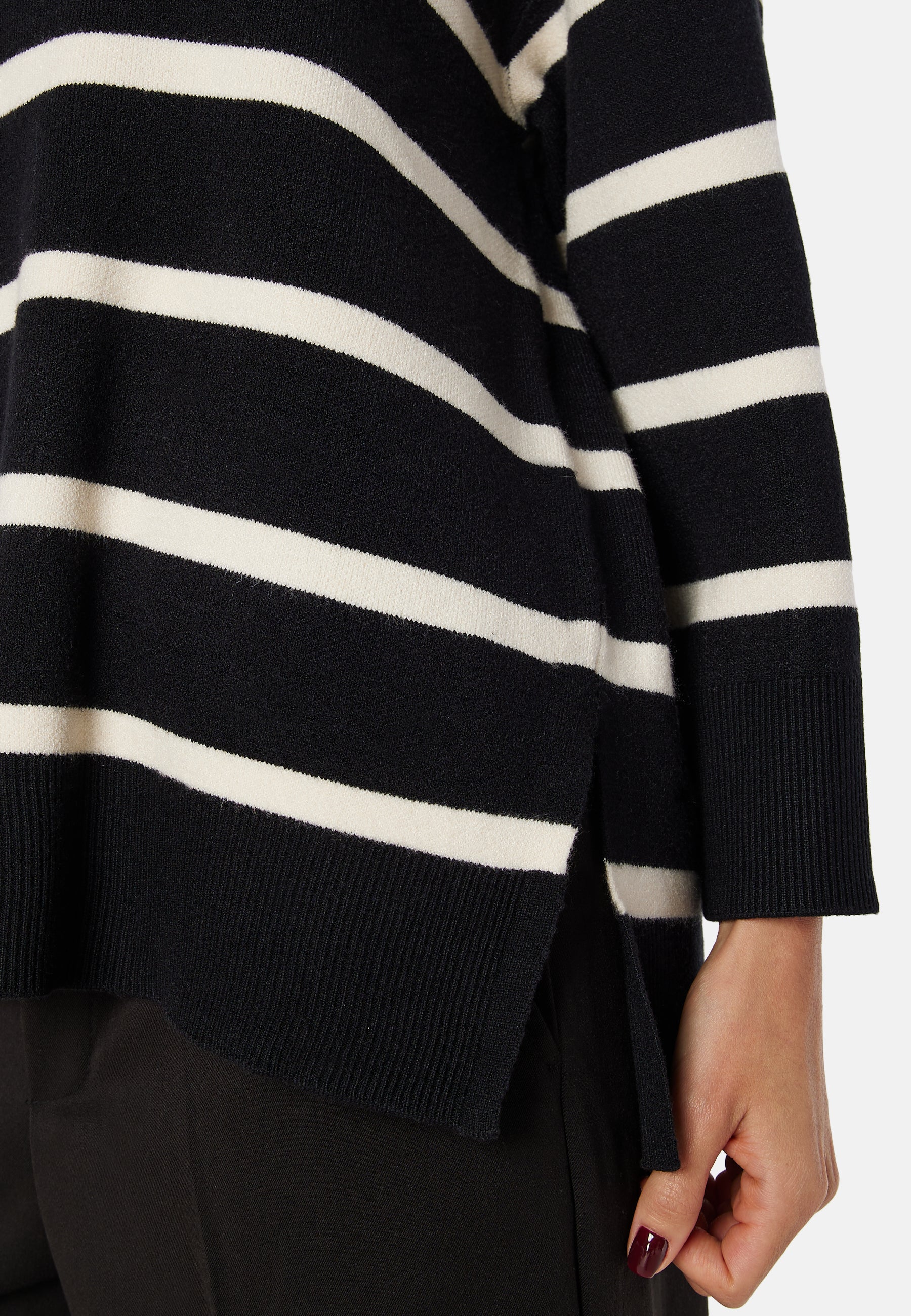 Vmsaba 3/4 V-neck stripe pullover - Image 3
