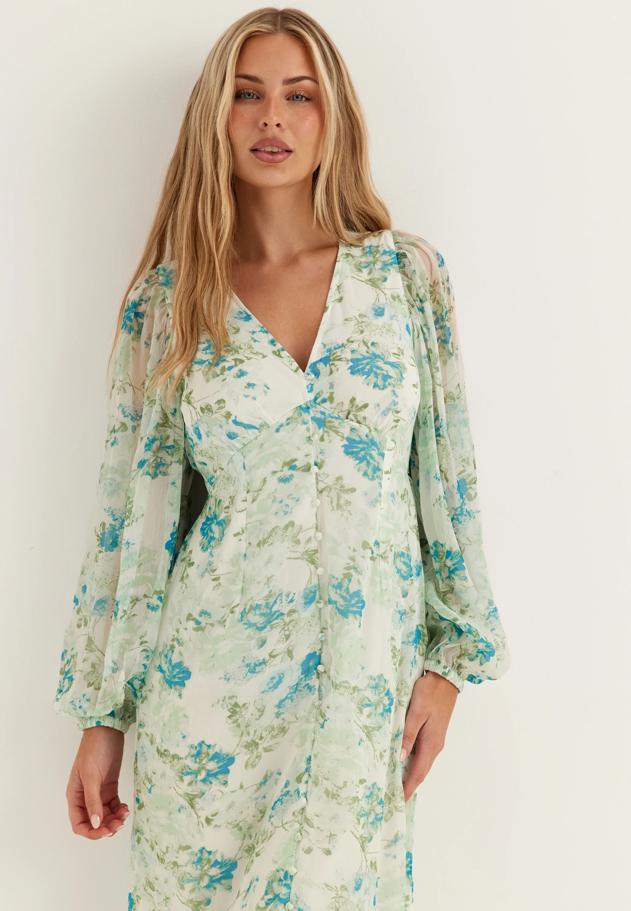 Vmsmilla Ls V-neck Calf Dress - Image 3