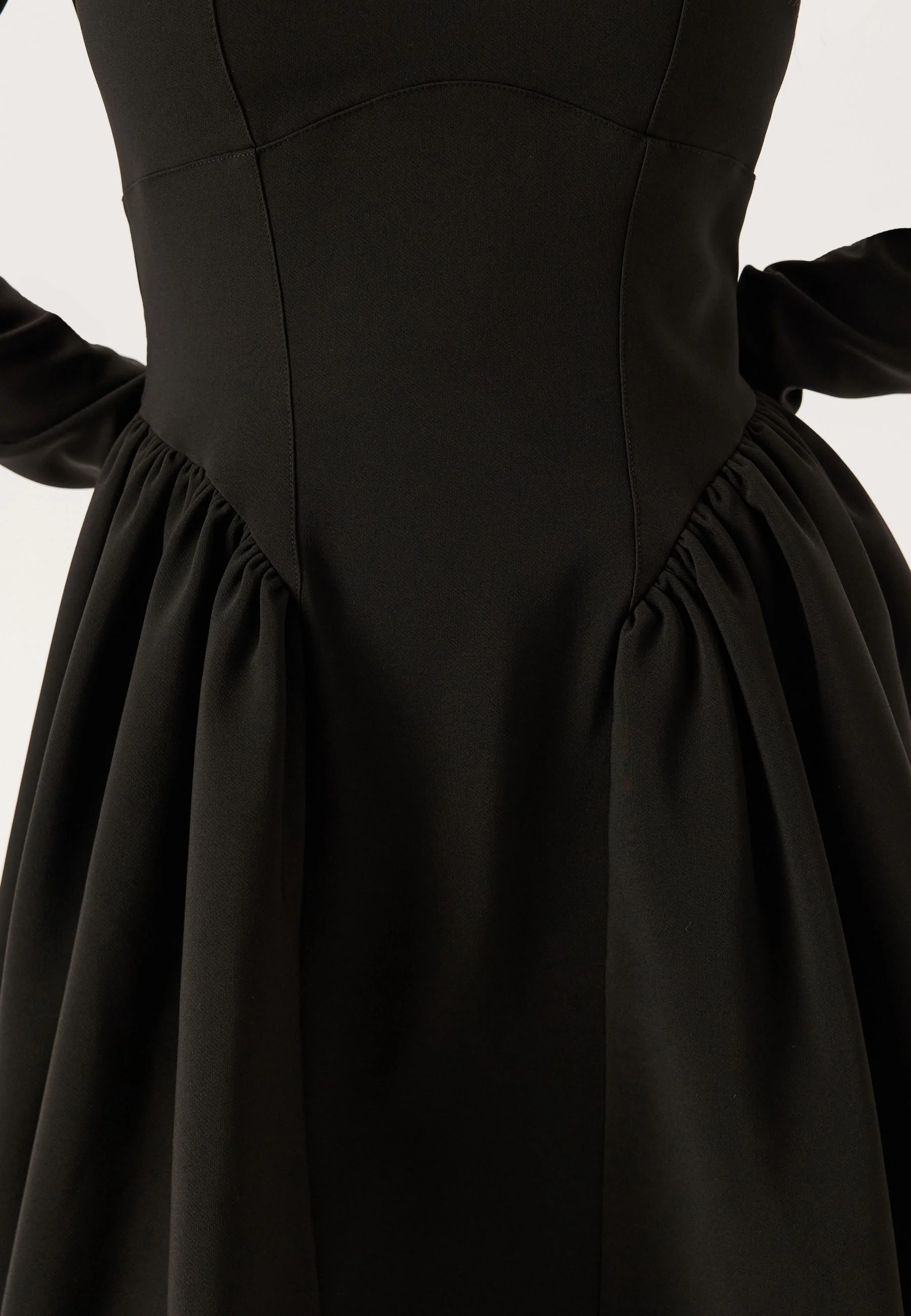 Volume Skirt Long Sleeve Mini Dress - Image 5