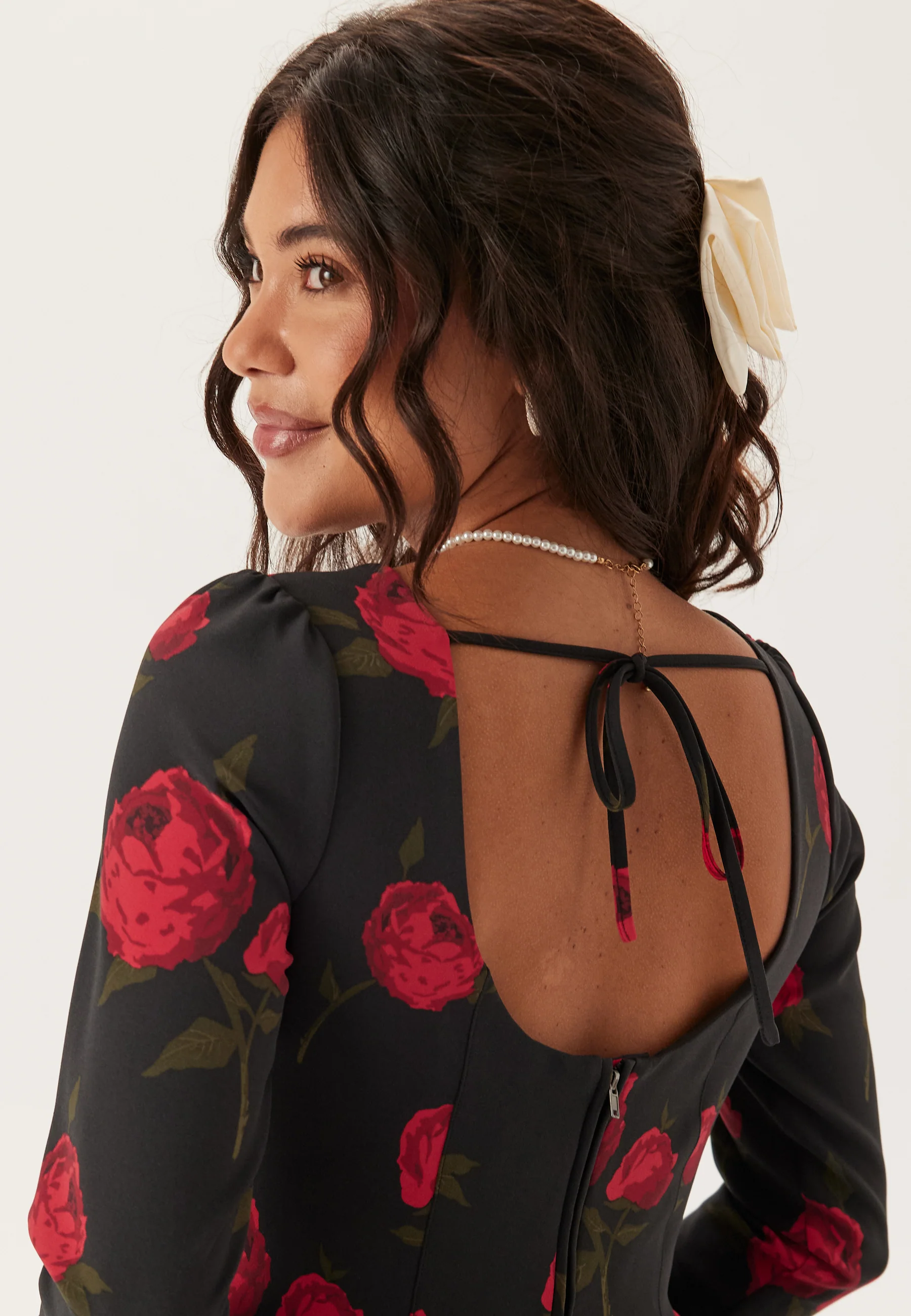 Volume Skirt Long Sleeve Mini Dress - Image 5