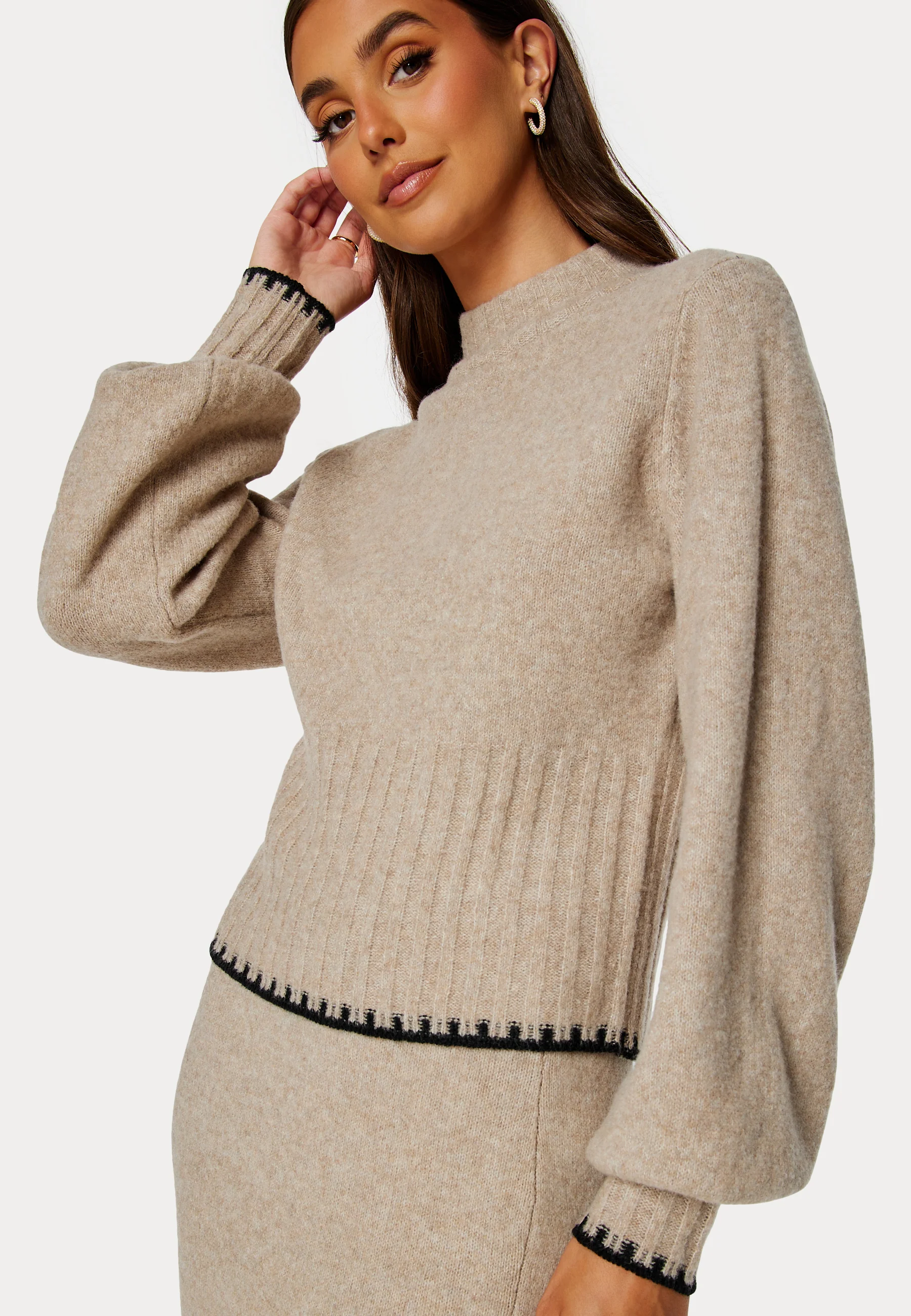 Volume Sleeve Knitted Sweater - Image 5