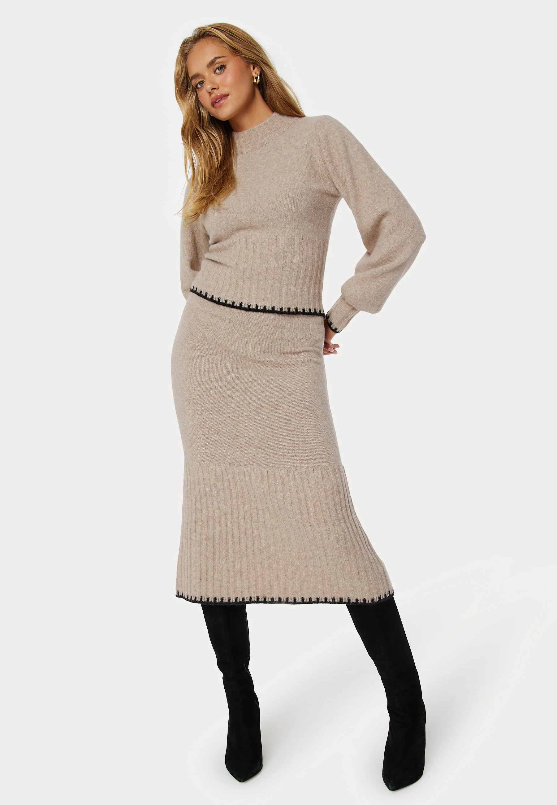 Volume Sleeve Knitted Sweater - Image 7