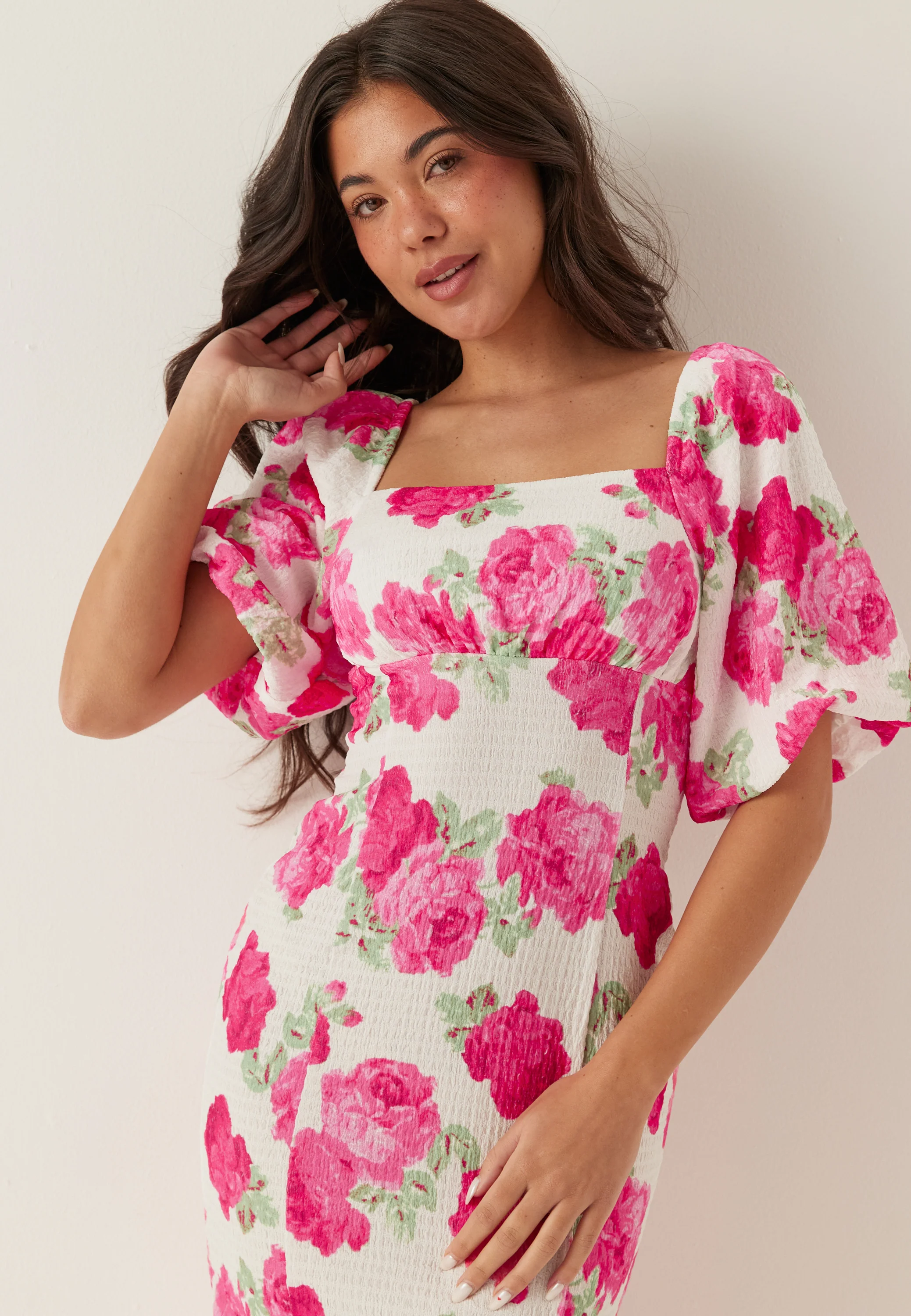 Volume Sleeve Midi Dress - Image 3