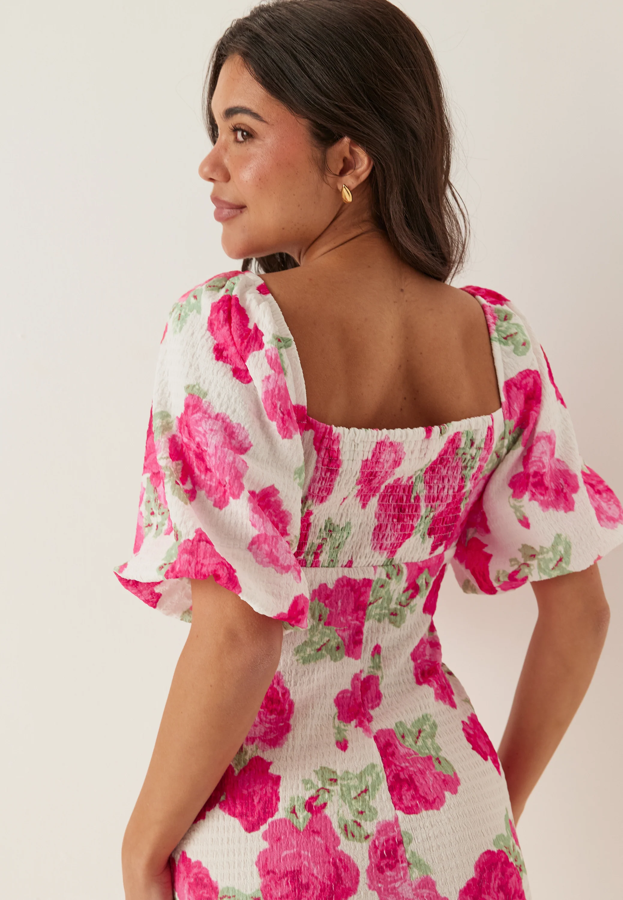 Volume Sleeve Midi Dress - Image 4