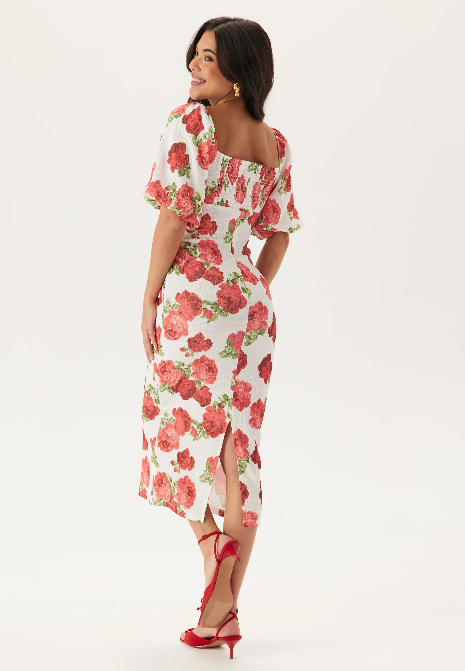 Volume Sleeve Midi Dress - Image 3
