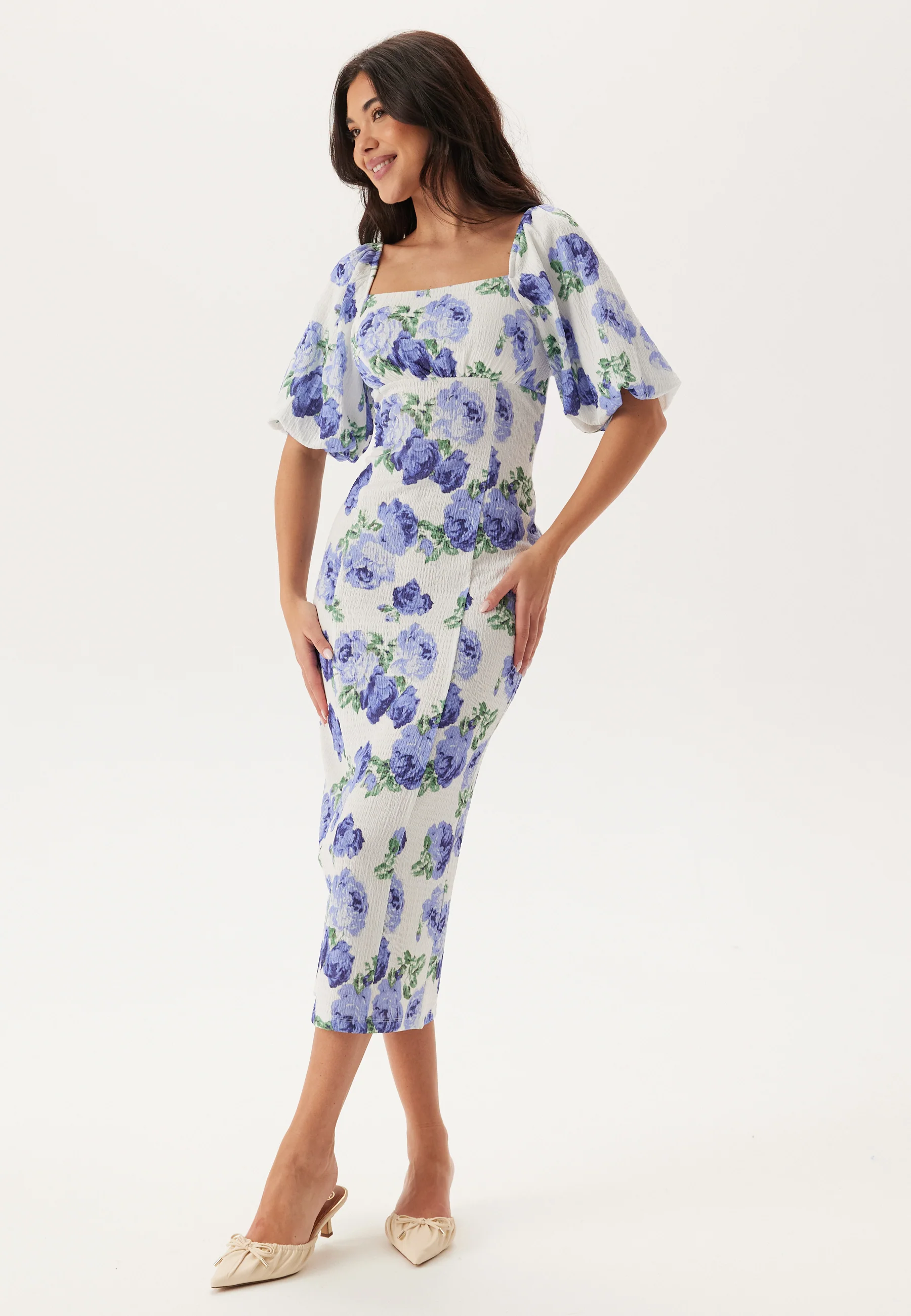 Volume Sleeve Midi Dress - Image 3