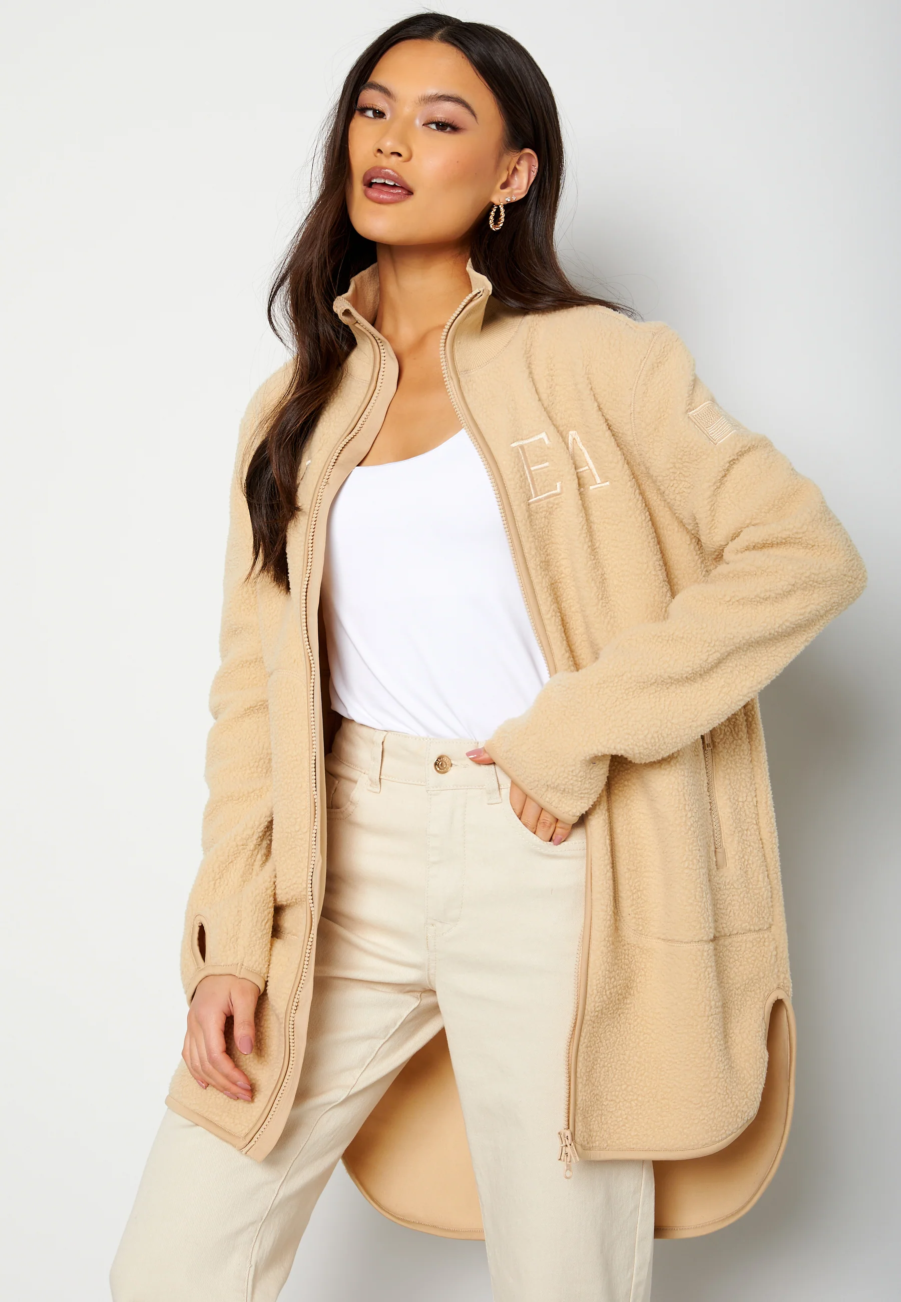 W. Long Pile Zip Sweat