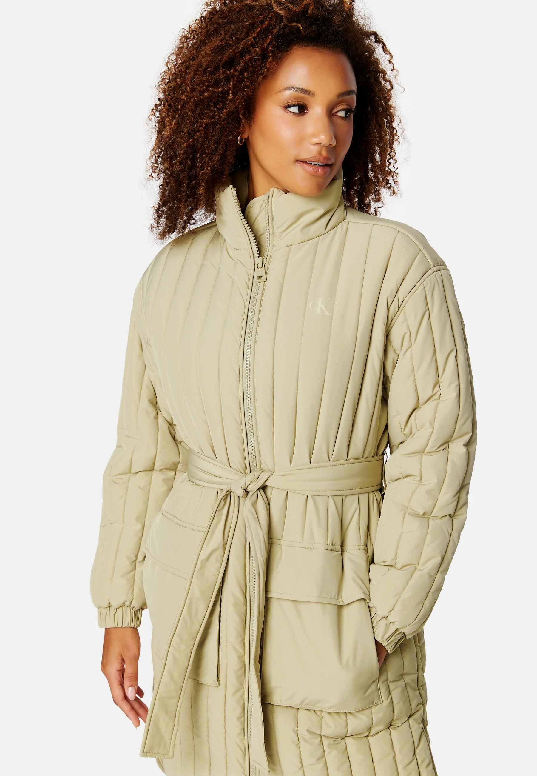 Waisted Quilted Coat - Image 4