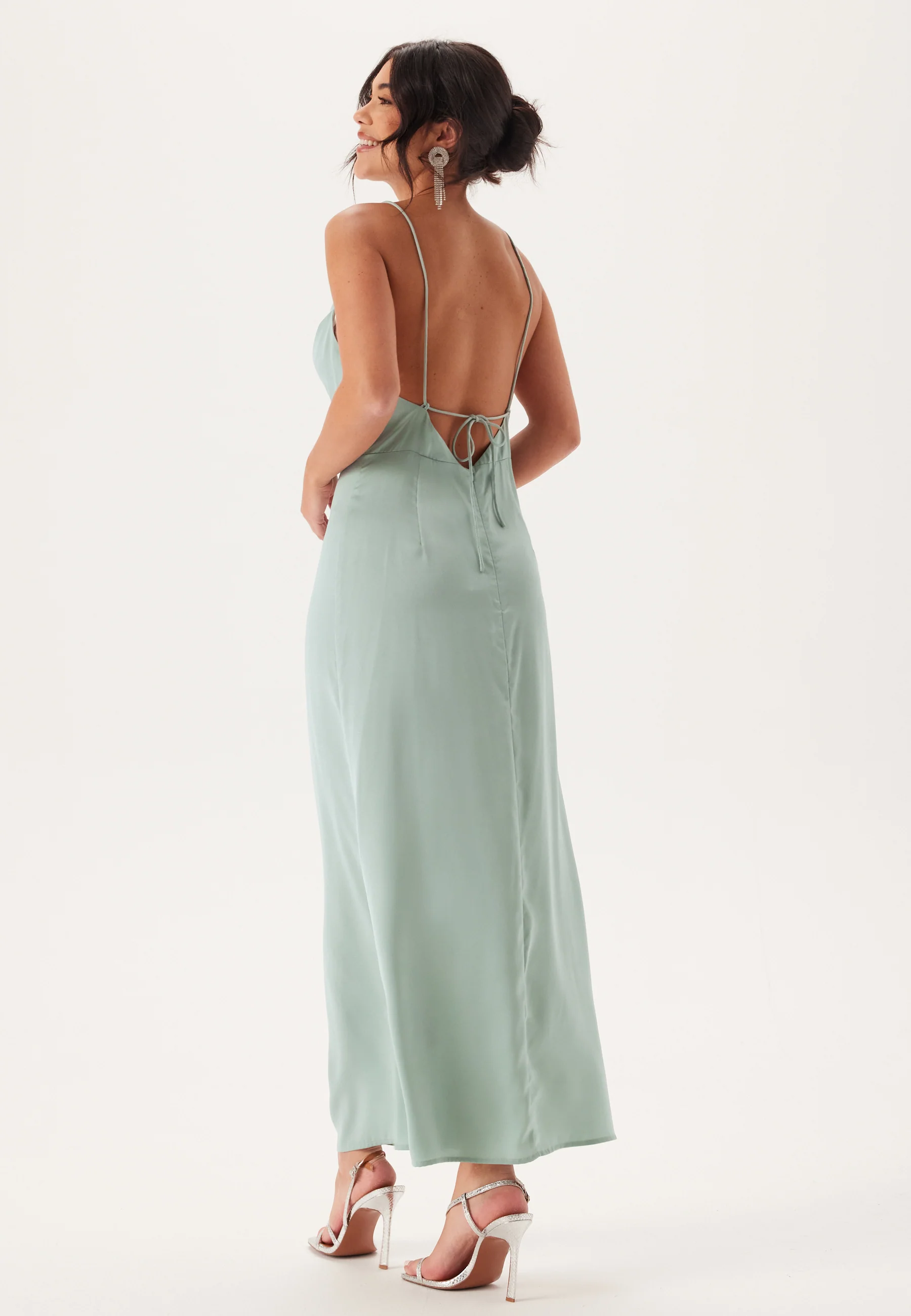 Waterfall Satin Ankle dress