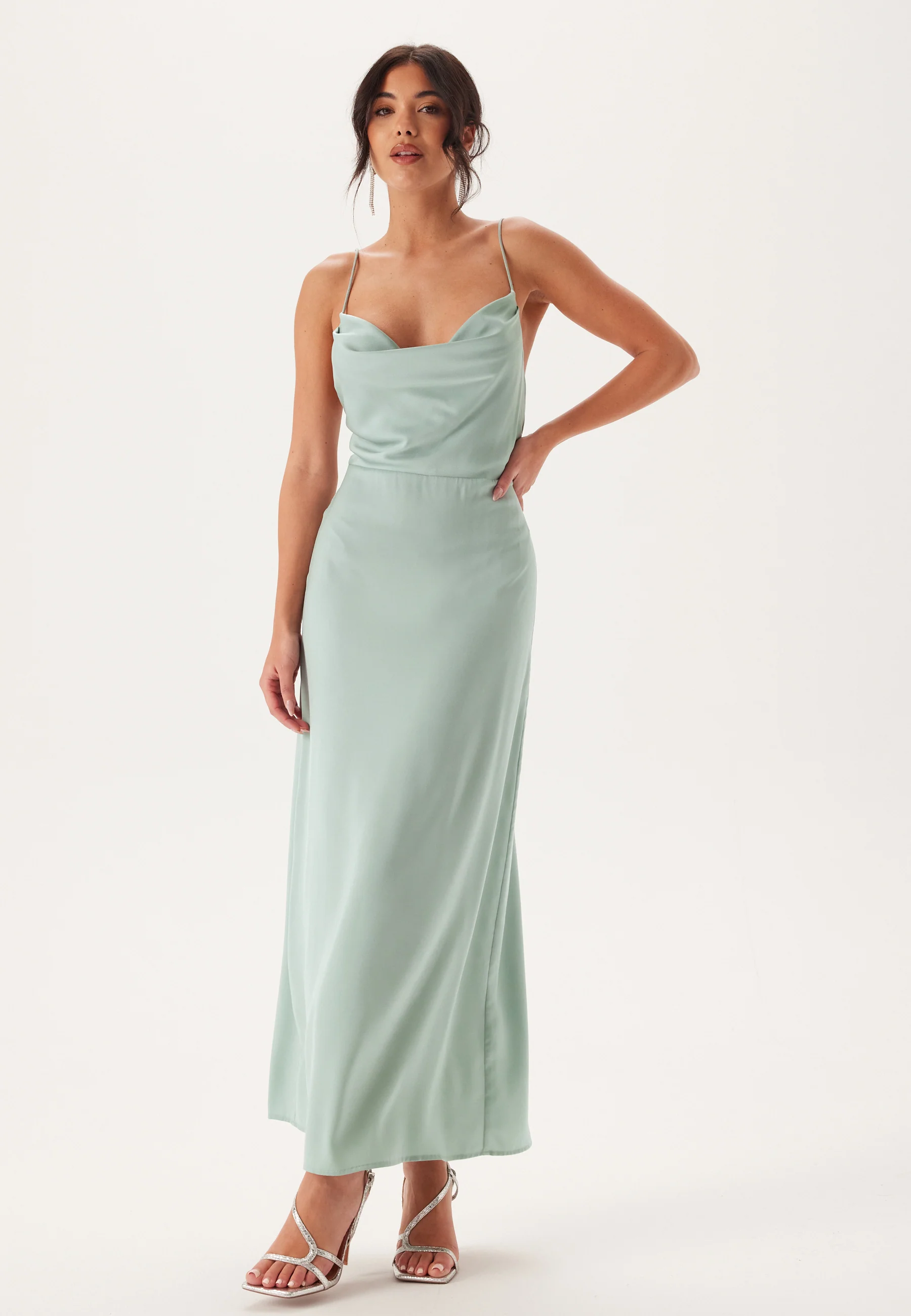 Waterfall Satin Ankle dress - Image 2