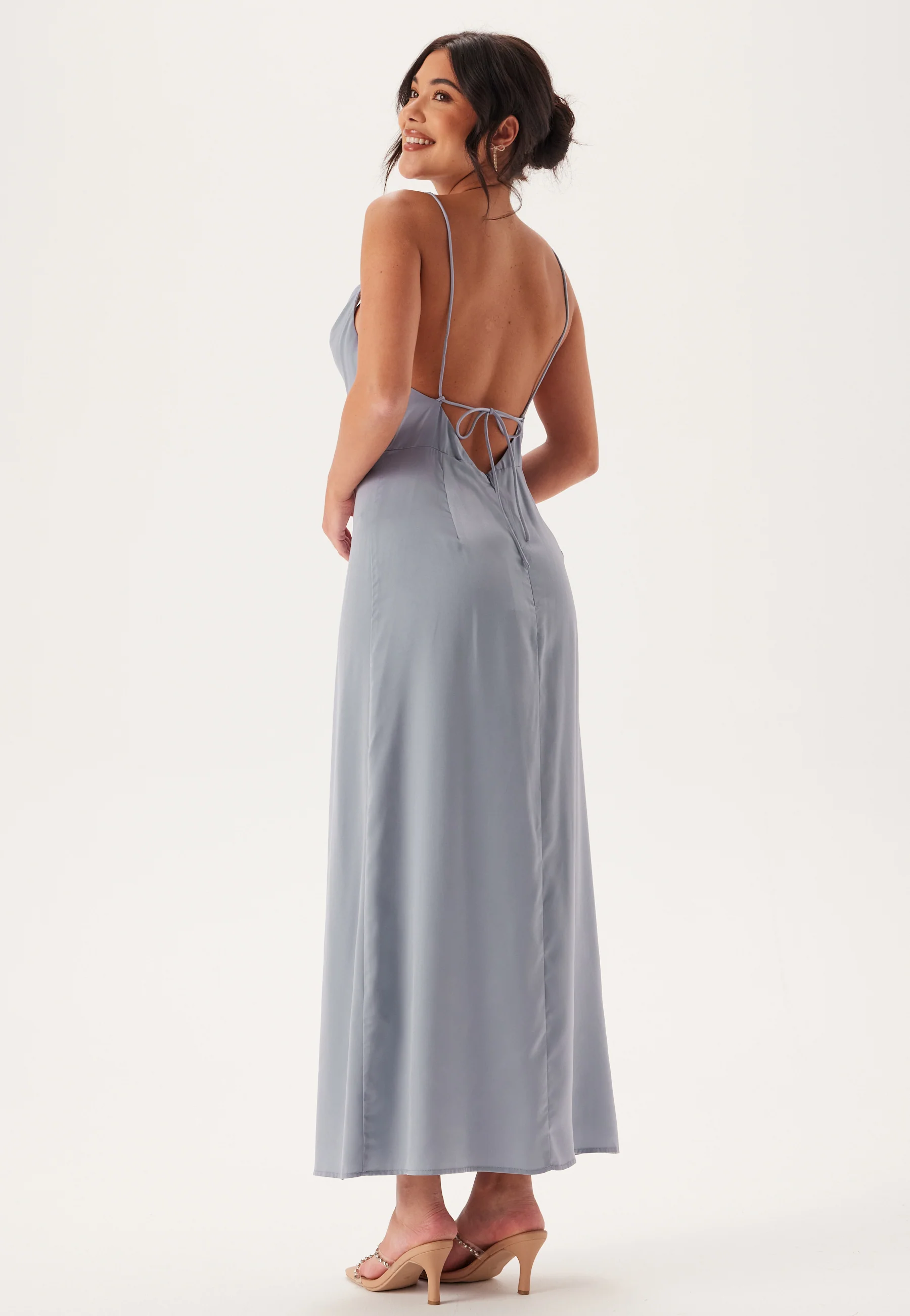 Waterfall Satin Ankle dress