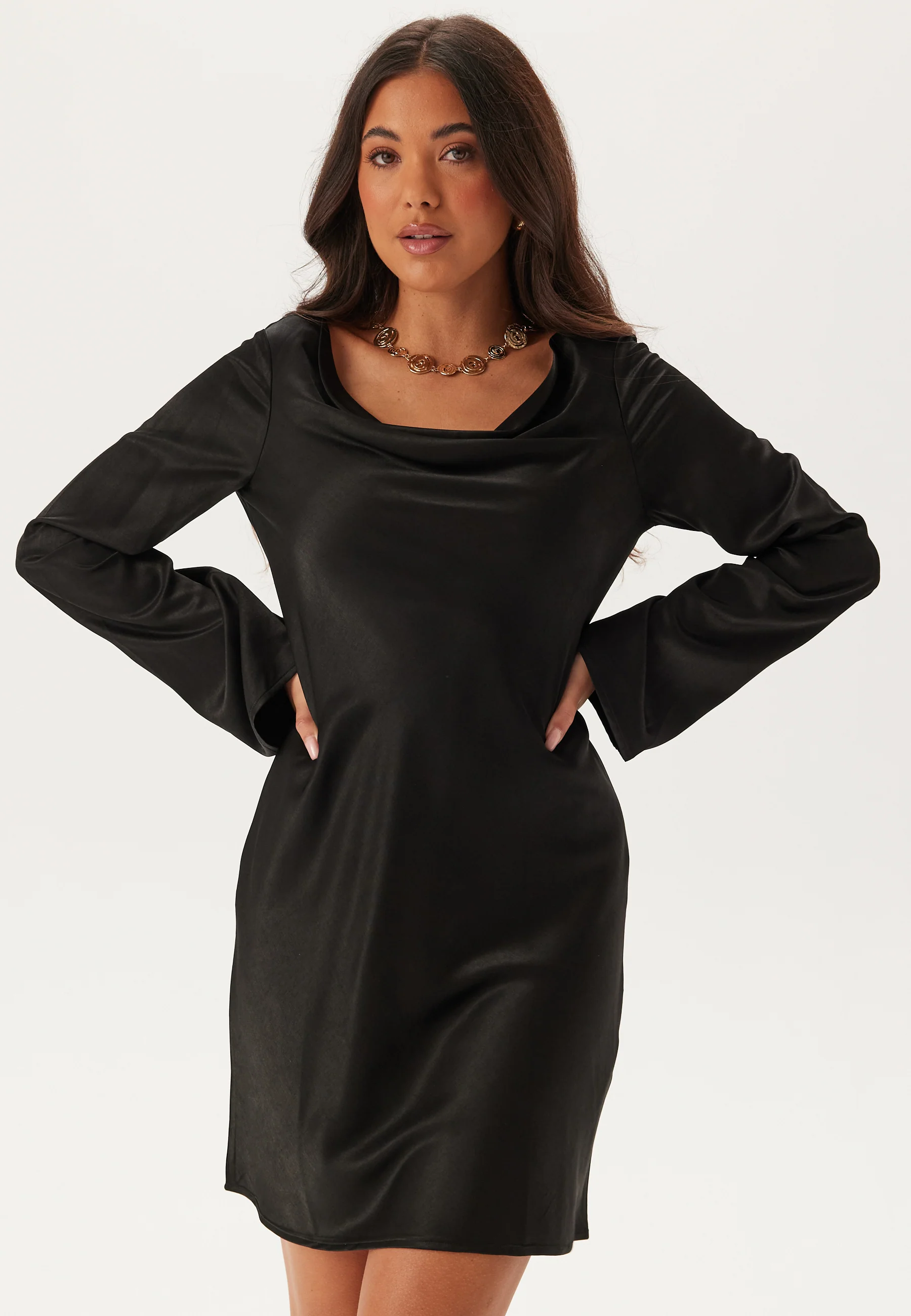 Waterfall Satin Dress - Image 3