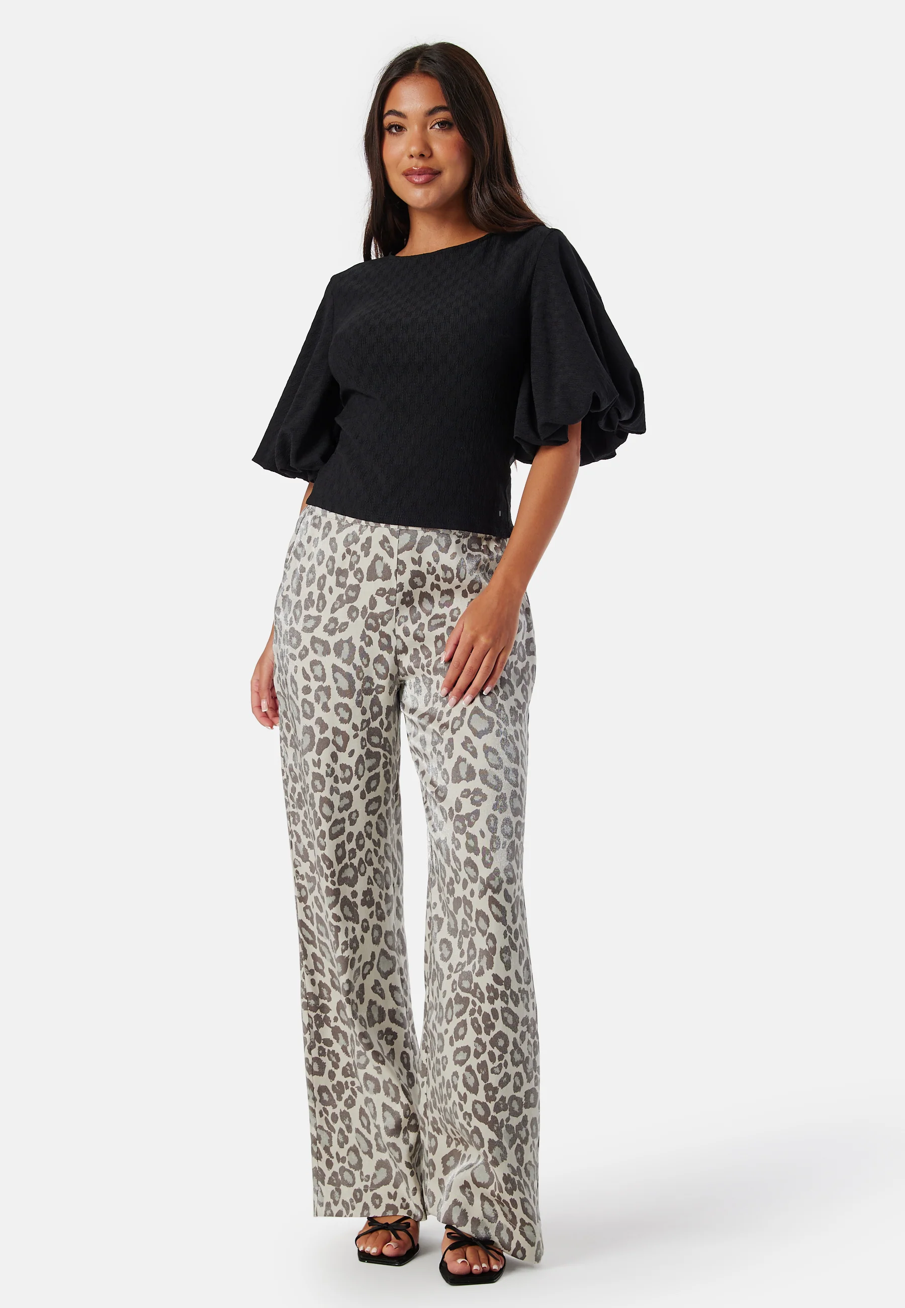 Wide Leg Shimmer Trousers - Image 2