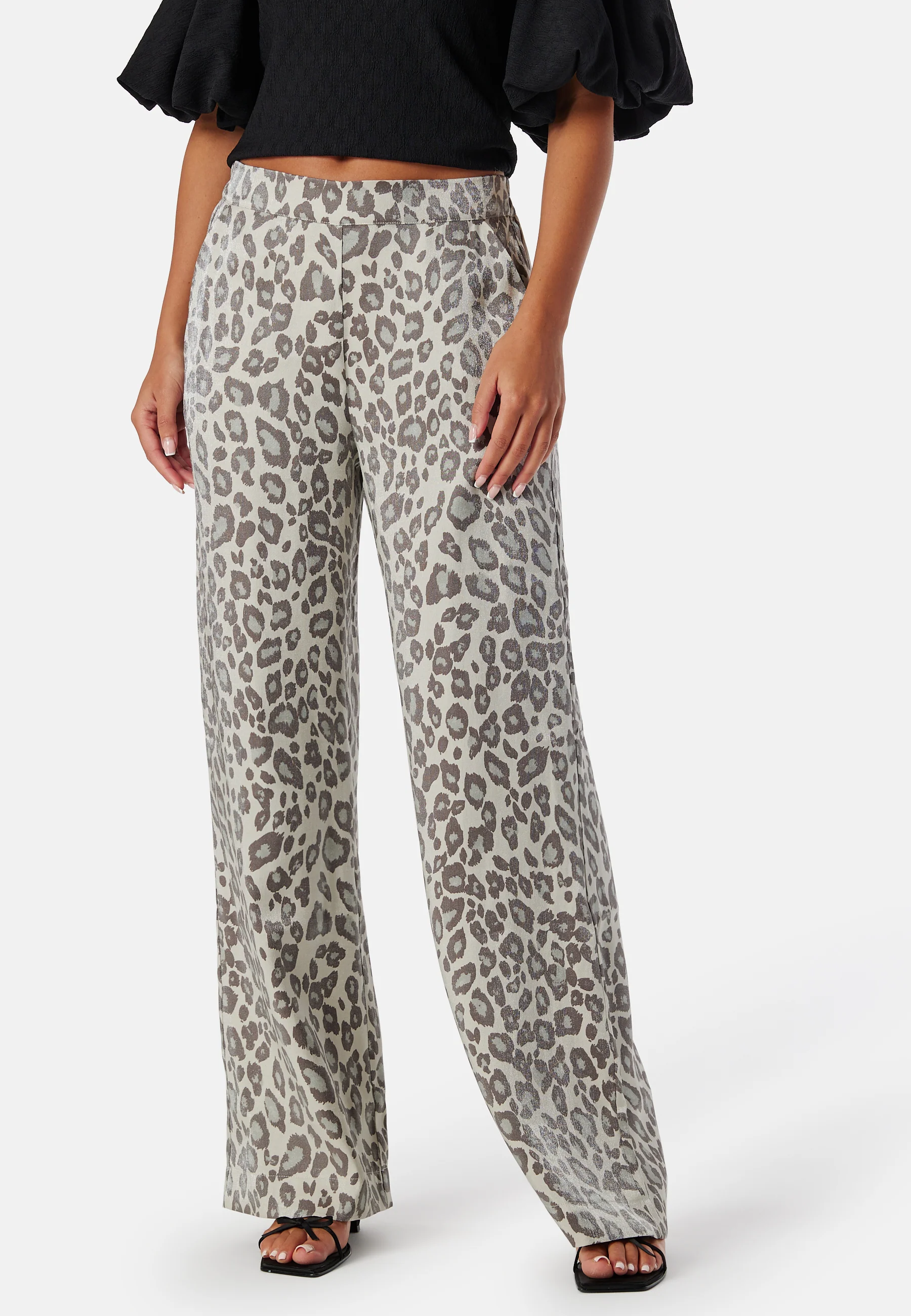 Wide Leg Shimmer Trousers - Image 3