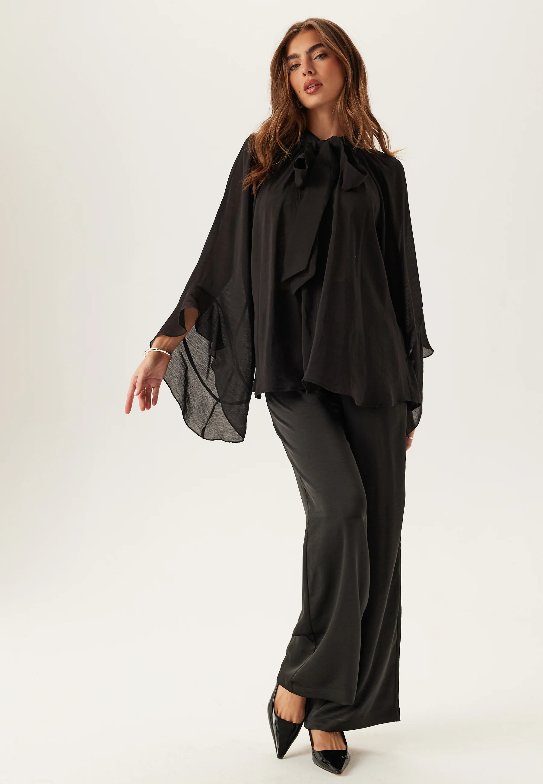 Wide Sleeve Bow Blouse - Image 3