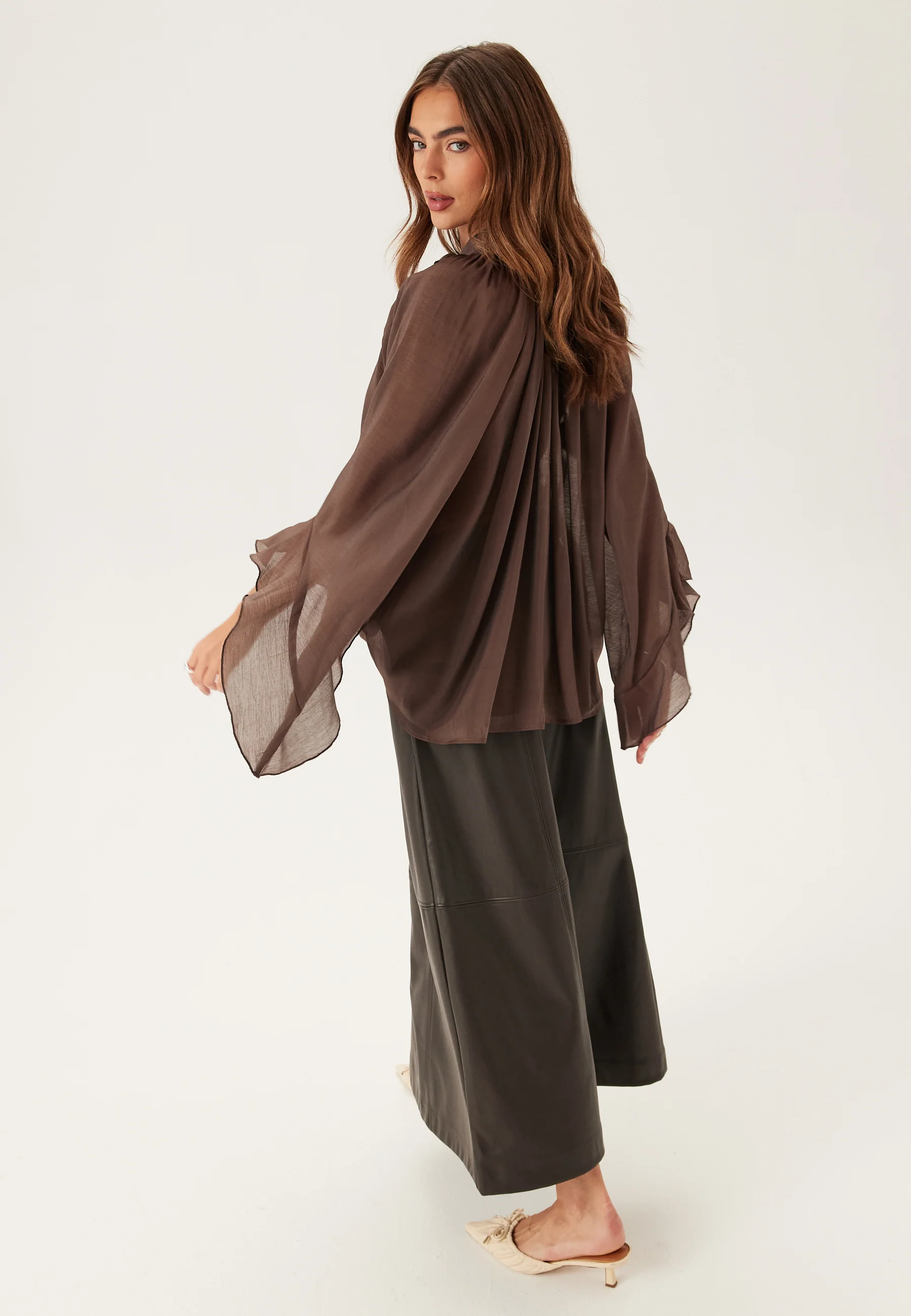 Wide Sleeve Bow Blouse - Image 3