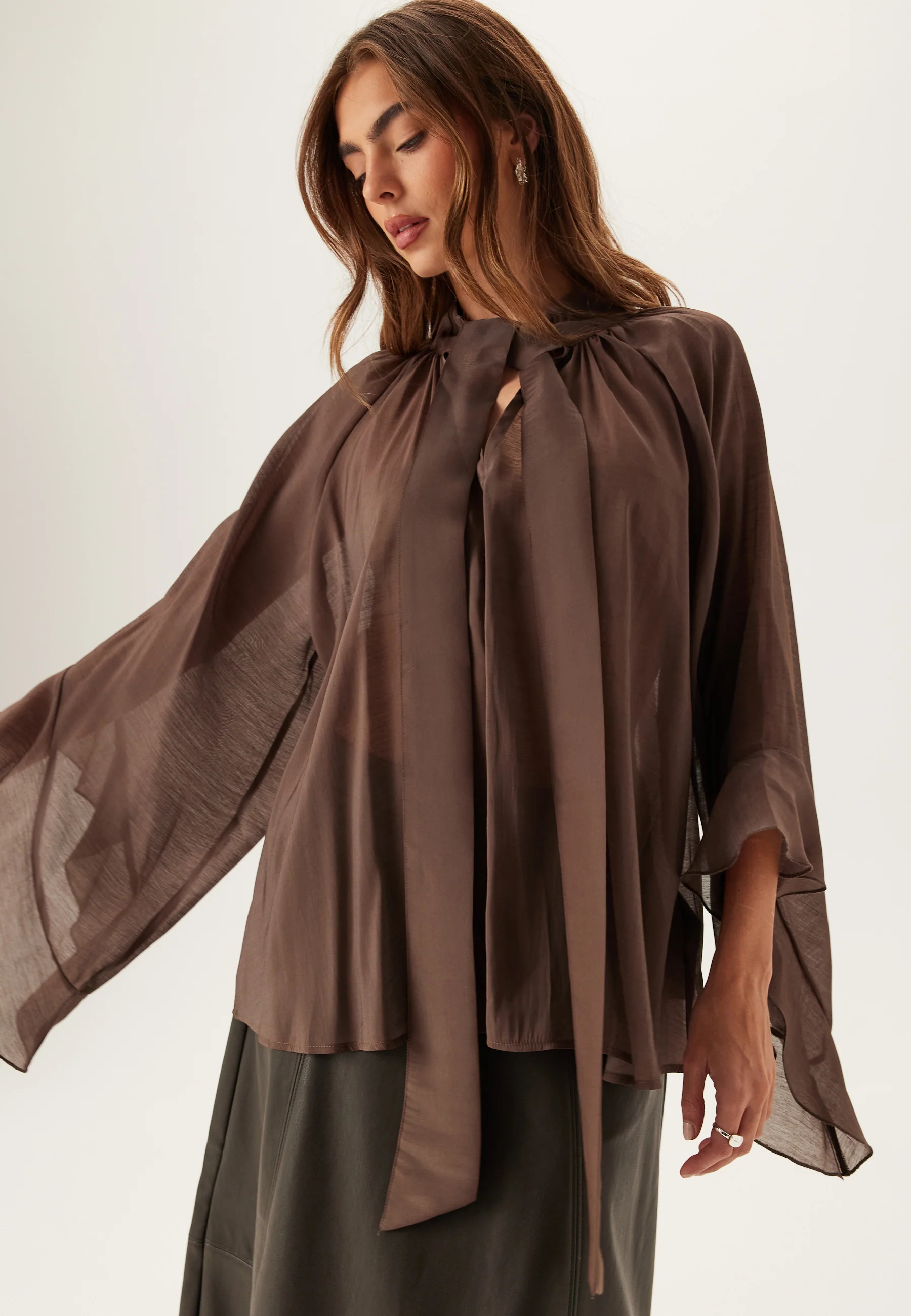 Wide Sleeve Bow Blouse - Image 4