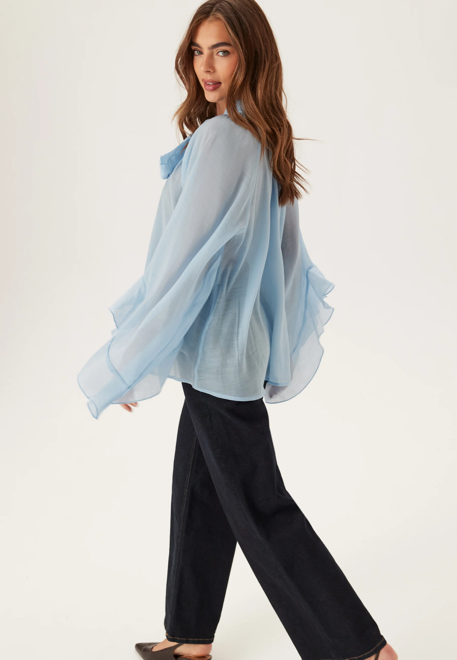 Wide Sleeve Bow Blouse - Image 4