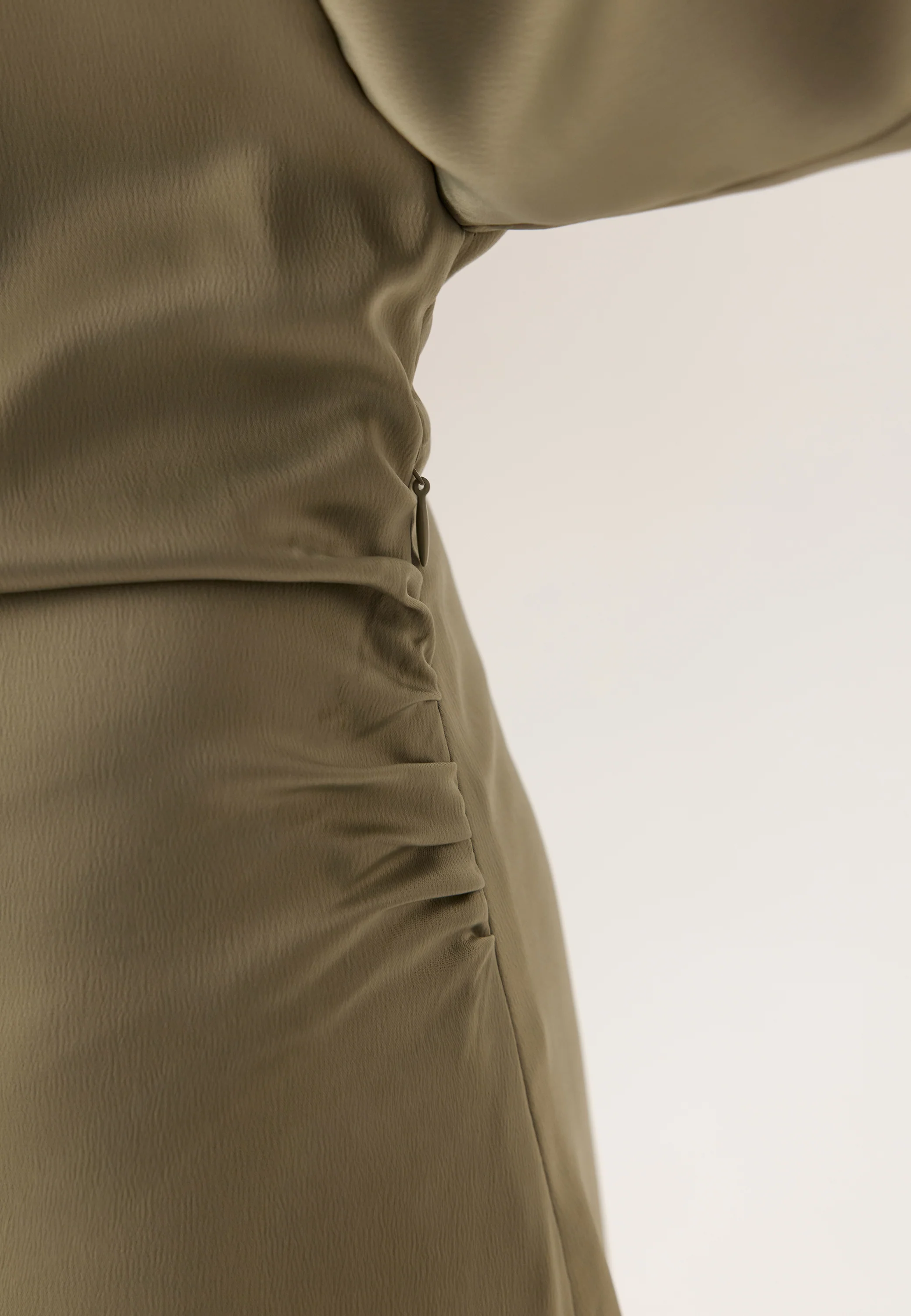 Wide Sleeve Satin Ankle Dress - Image 6