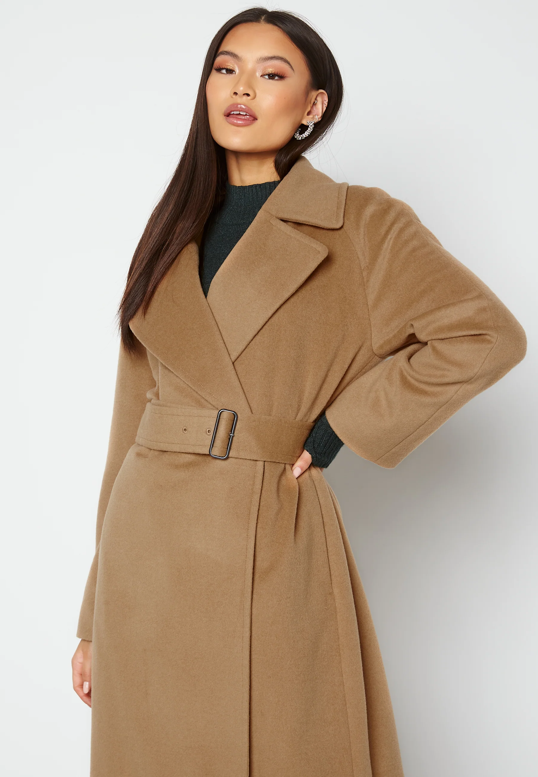 Wool Blend Belted Coat - Image 3