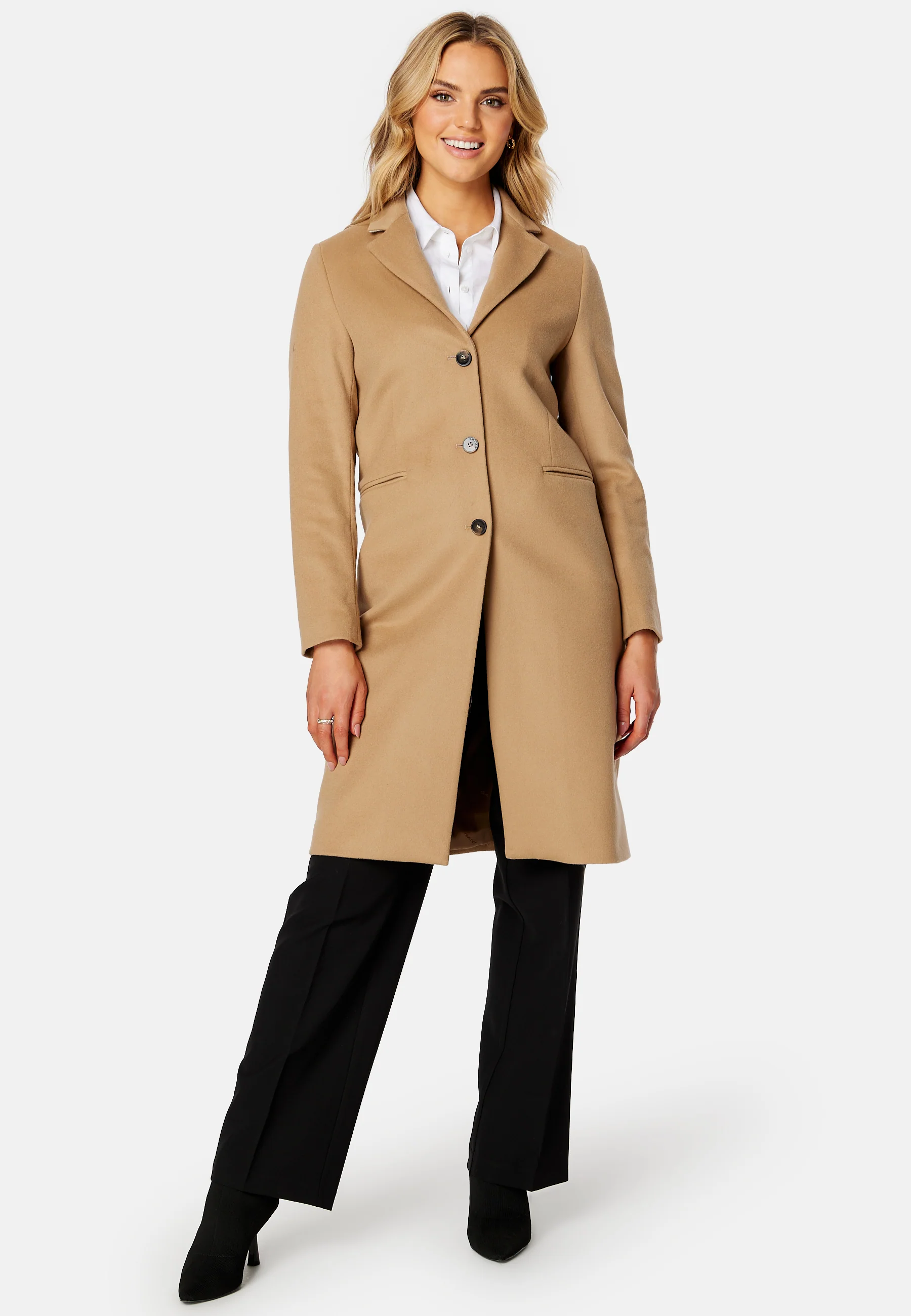 Wool Blend Tailored Coat - Image 2