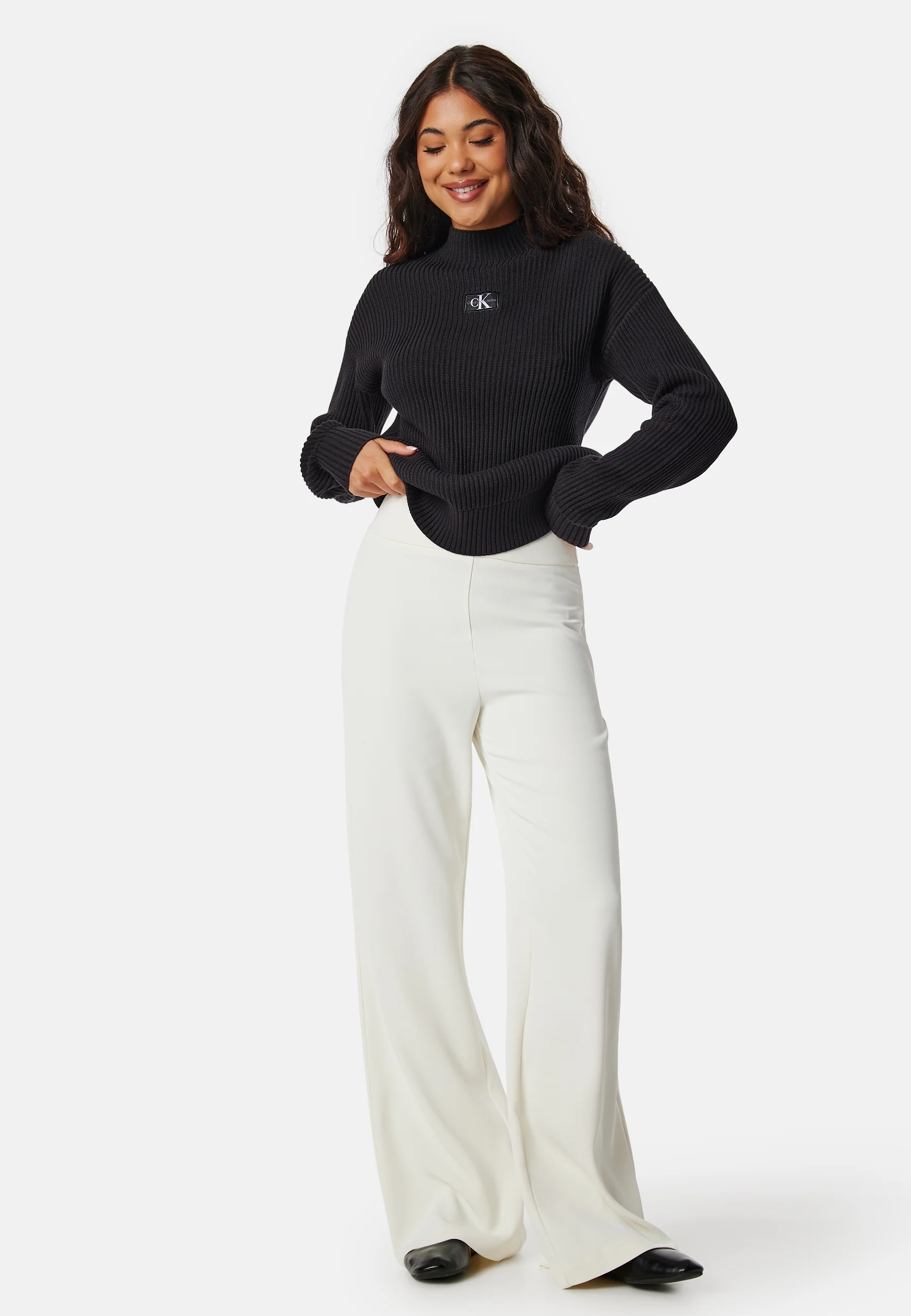 Woven Label Loose Sweater - Image 3
