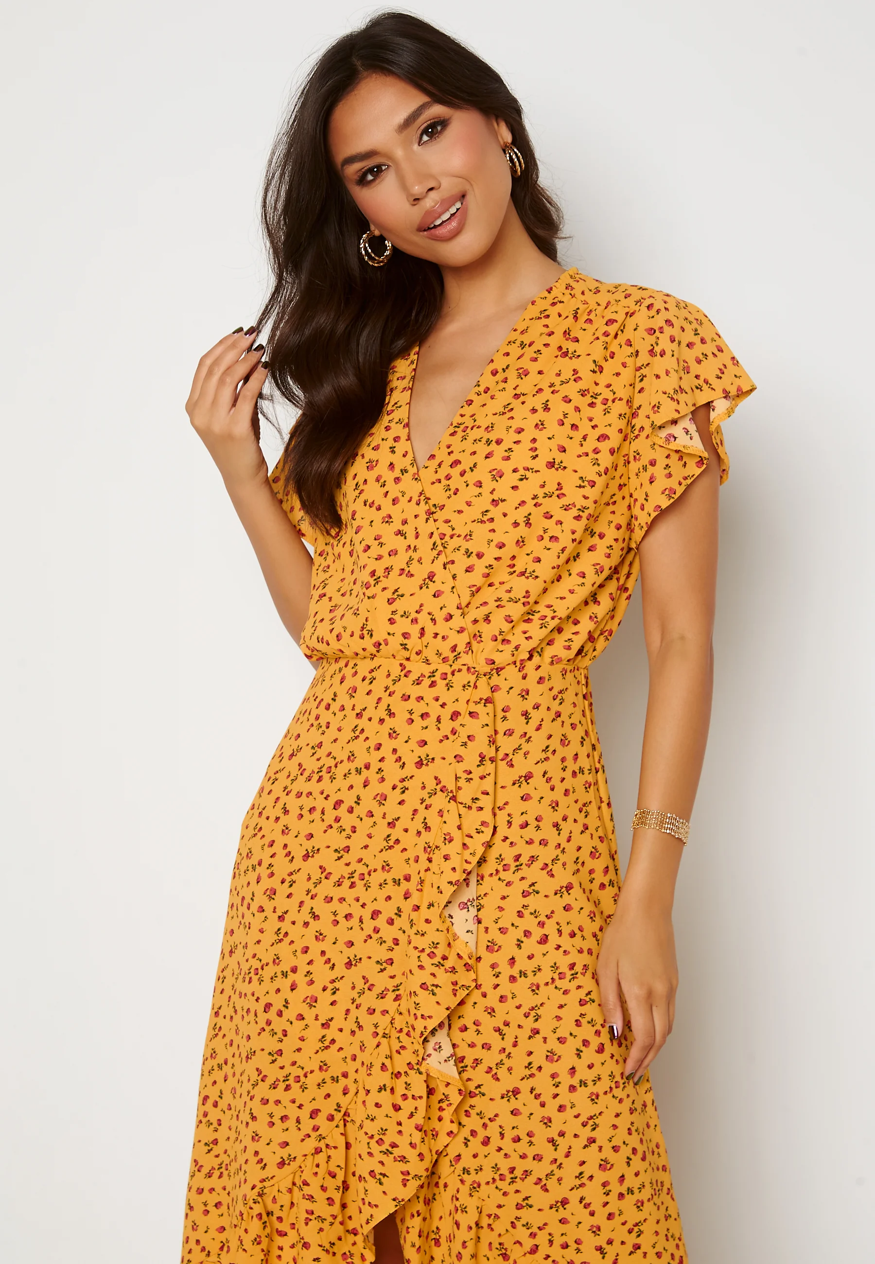 Wrap Frill High Low Maxi Dress - Image 3