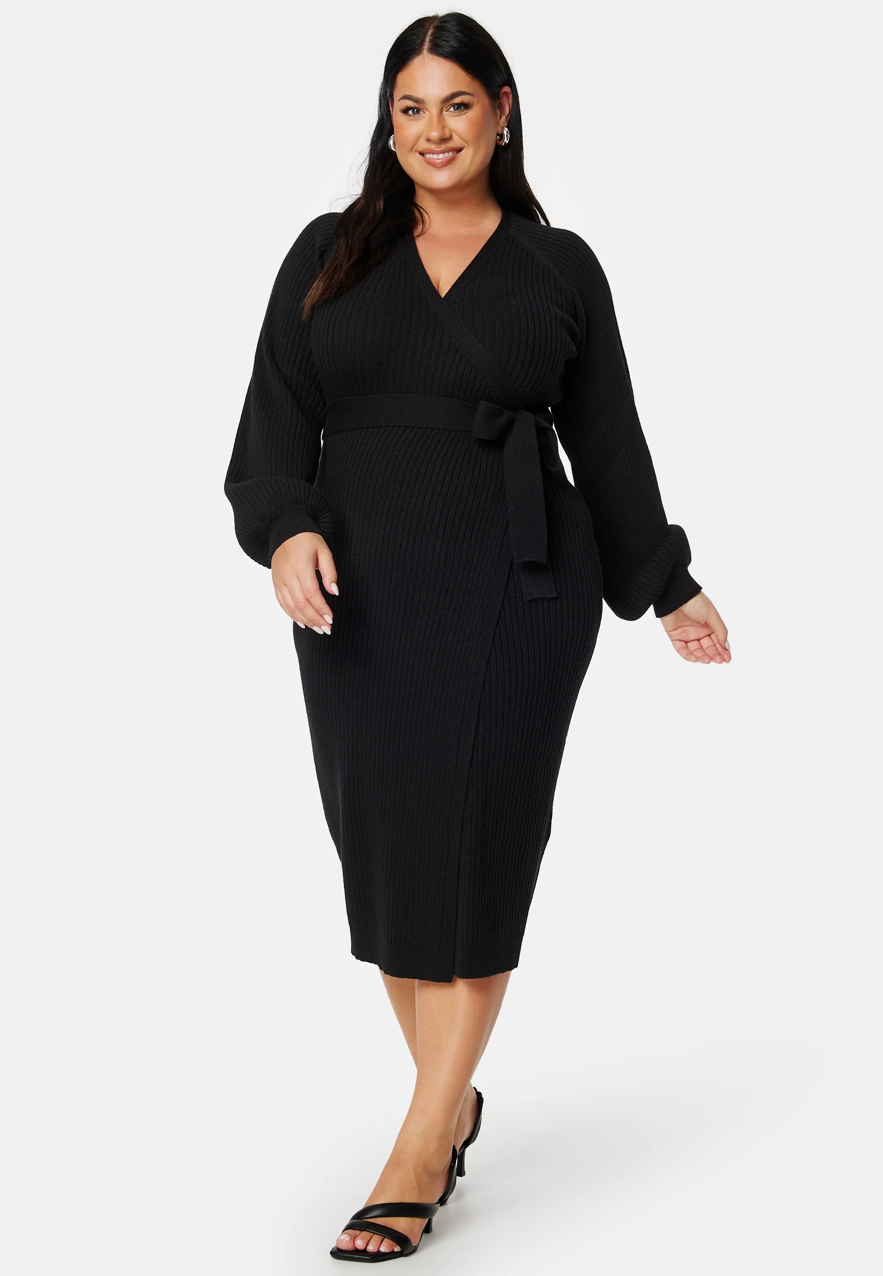 Wrap Rib Knitted Midi Dress - Image 10