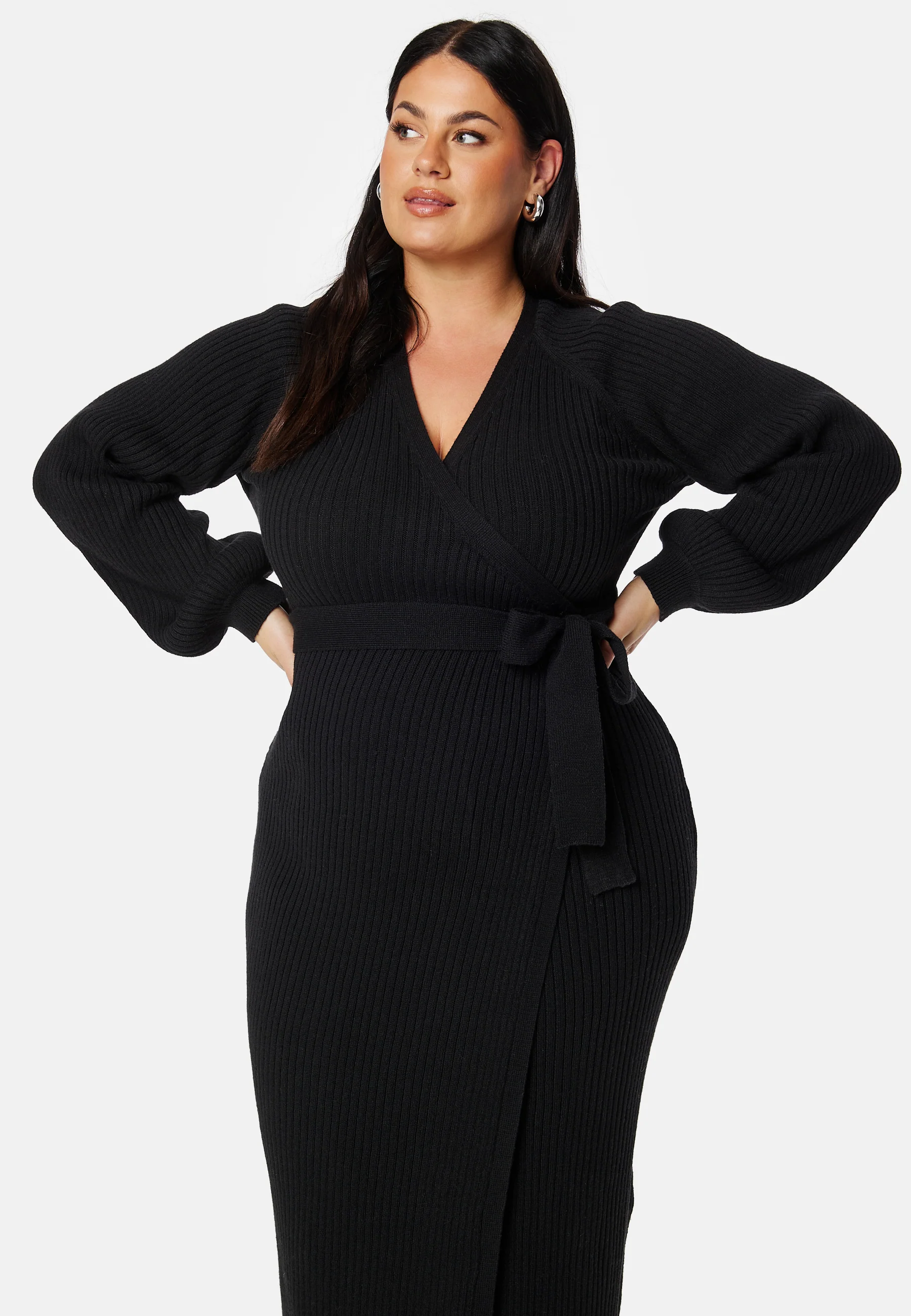 Wrap Rib Knitted Midi Dress - Image 11