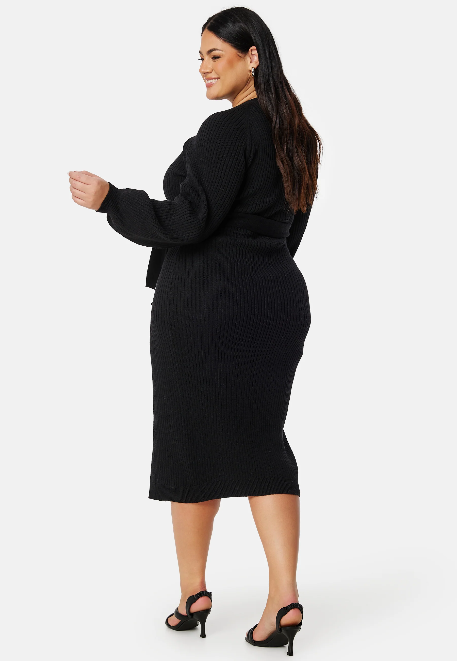 Wrap Rib Knitted Midi Dress - Image 12